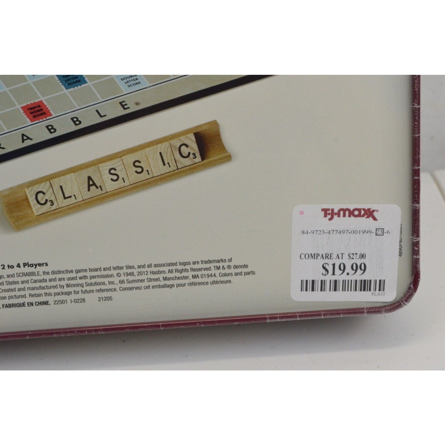 2012 SCRABBLE Nostalgia Edition Tin Vintage Classic Board Game Hasbro