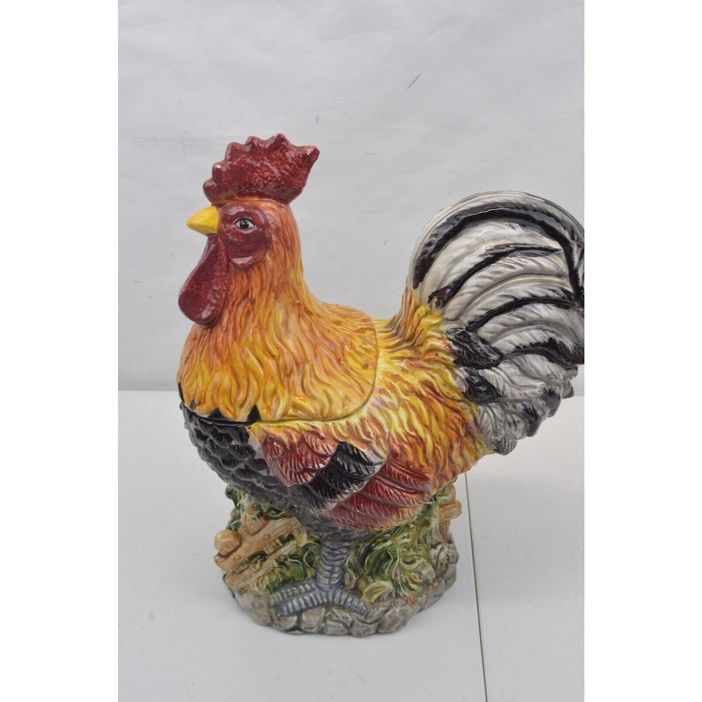 Set Of 2x Rooster 3D Ceramic Cookie Jar Canister HEARTLAND KITCHEN CREATIONS GKA