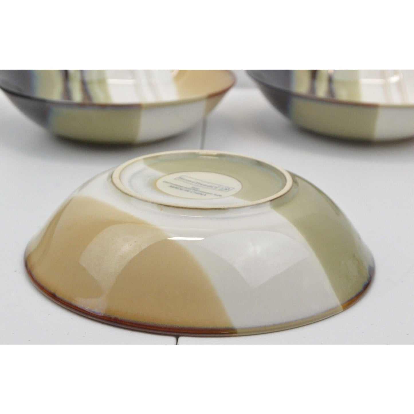 Set Of x6 Home Trends Jazz Soup Cereal Bowls Dinner Plates Stoneware Striped