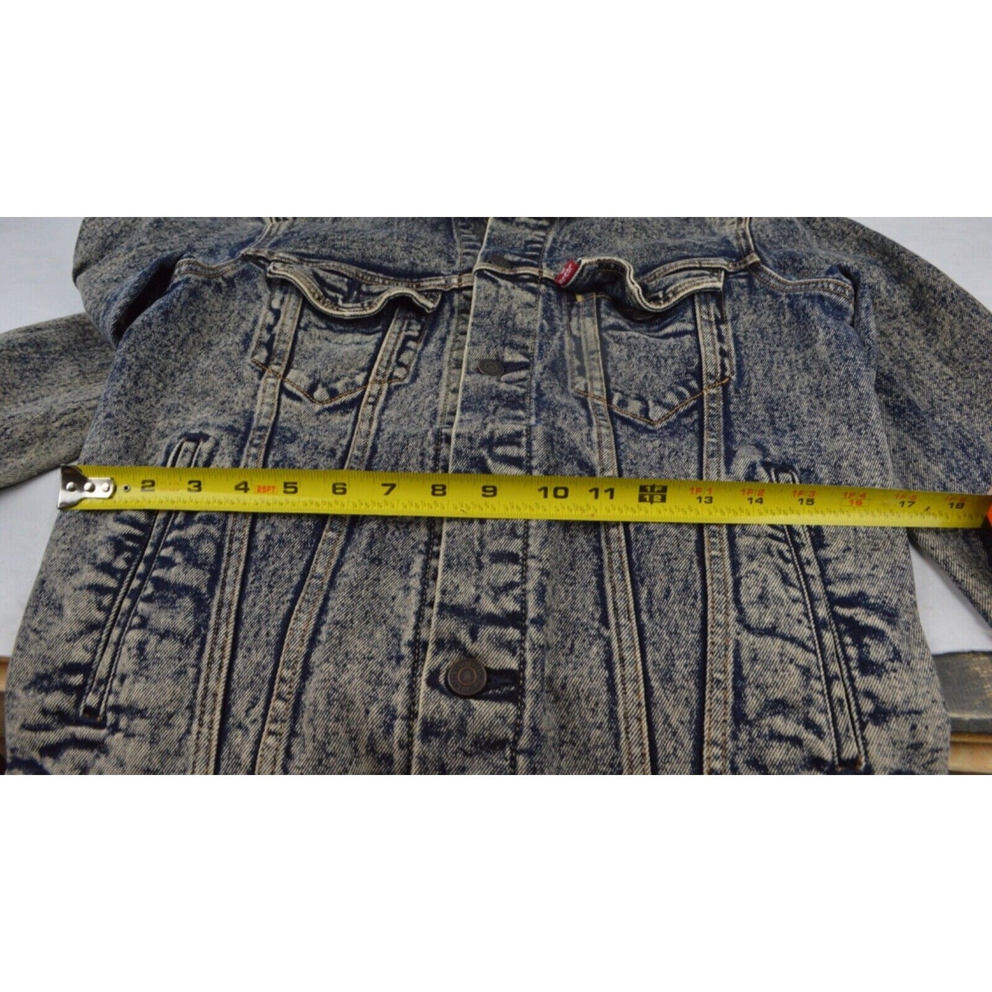 LEVIS STRAUSS TRUCKER JACKET ACID WASH MADE IN MEXICO VTG Y2K 90s MENs SZ XL