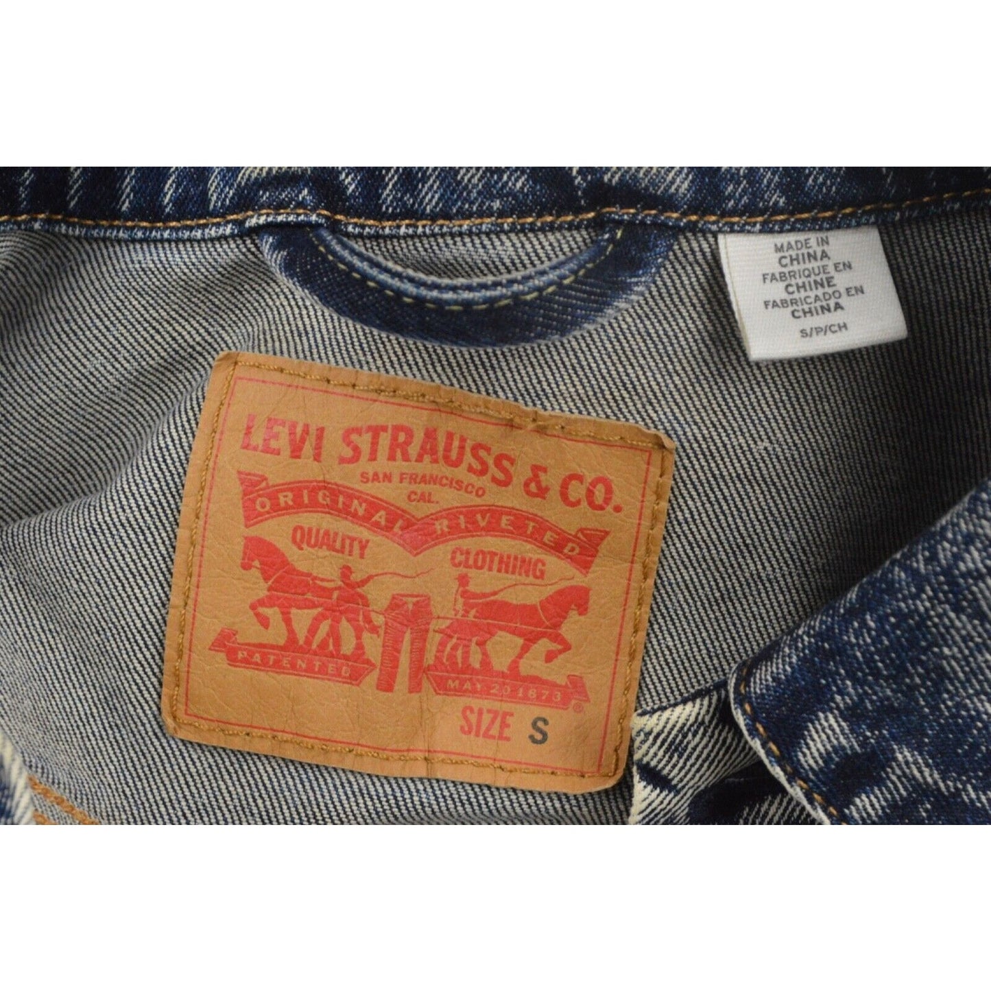 LEVIS STRAUSS TRUCKER JACKET ACID WASH MADE IN MEXICO VTG Y2K 90s MENs SZ XL