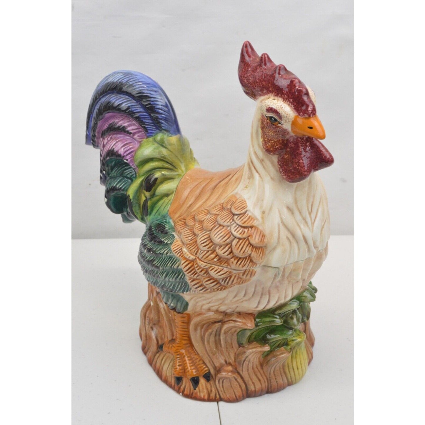 Set Of 2x Rooster 3D Ceramic Cookie Jar Canister HEARTLAND KITCHEN CREATIONS GKA