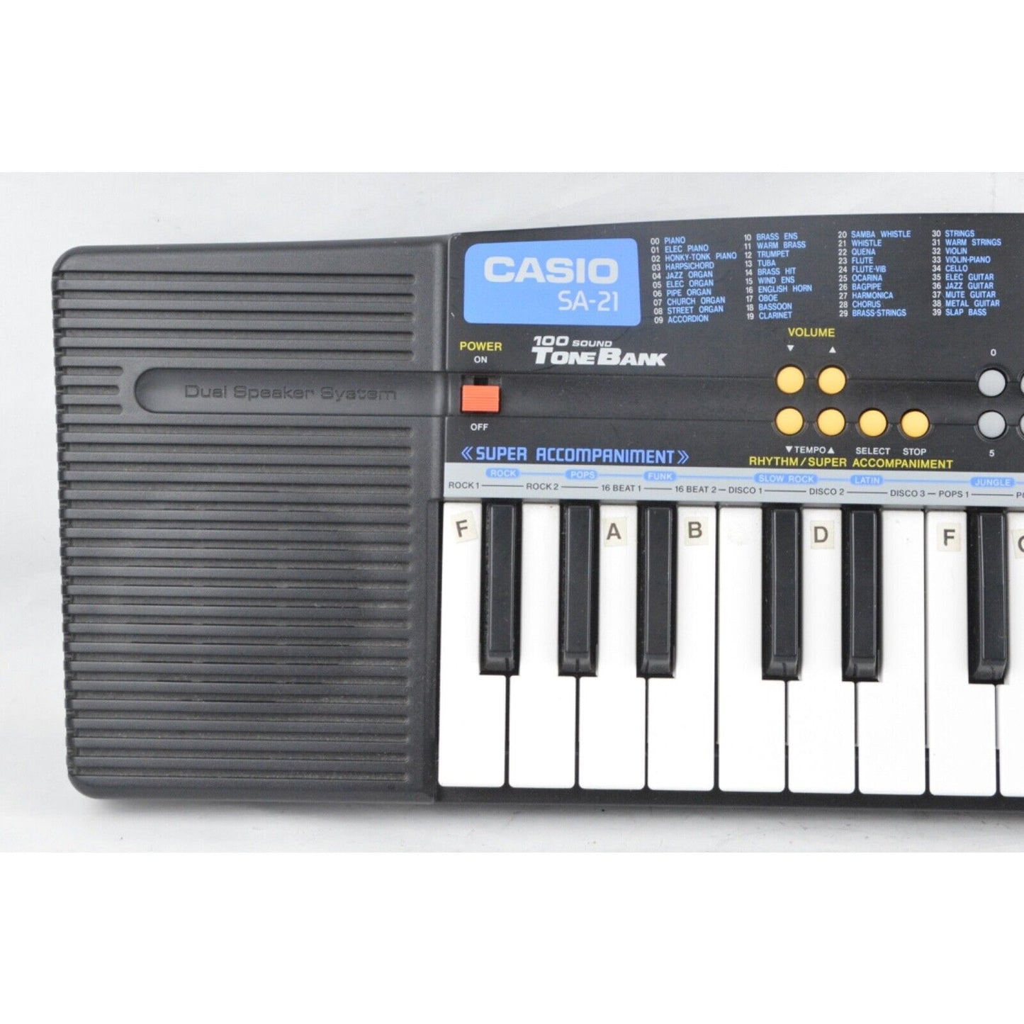 Casio SA-21 Electric Keyboard Portable 100 Sound Tone Bank Dual Speaker System