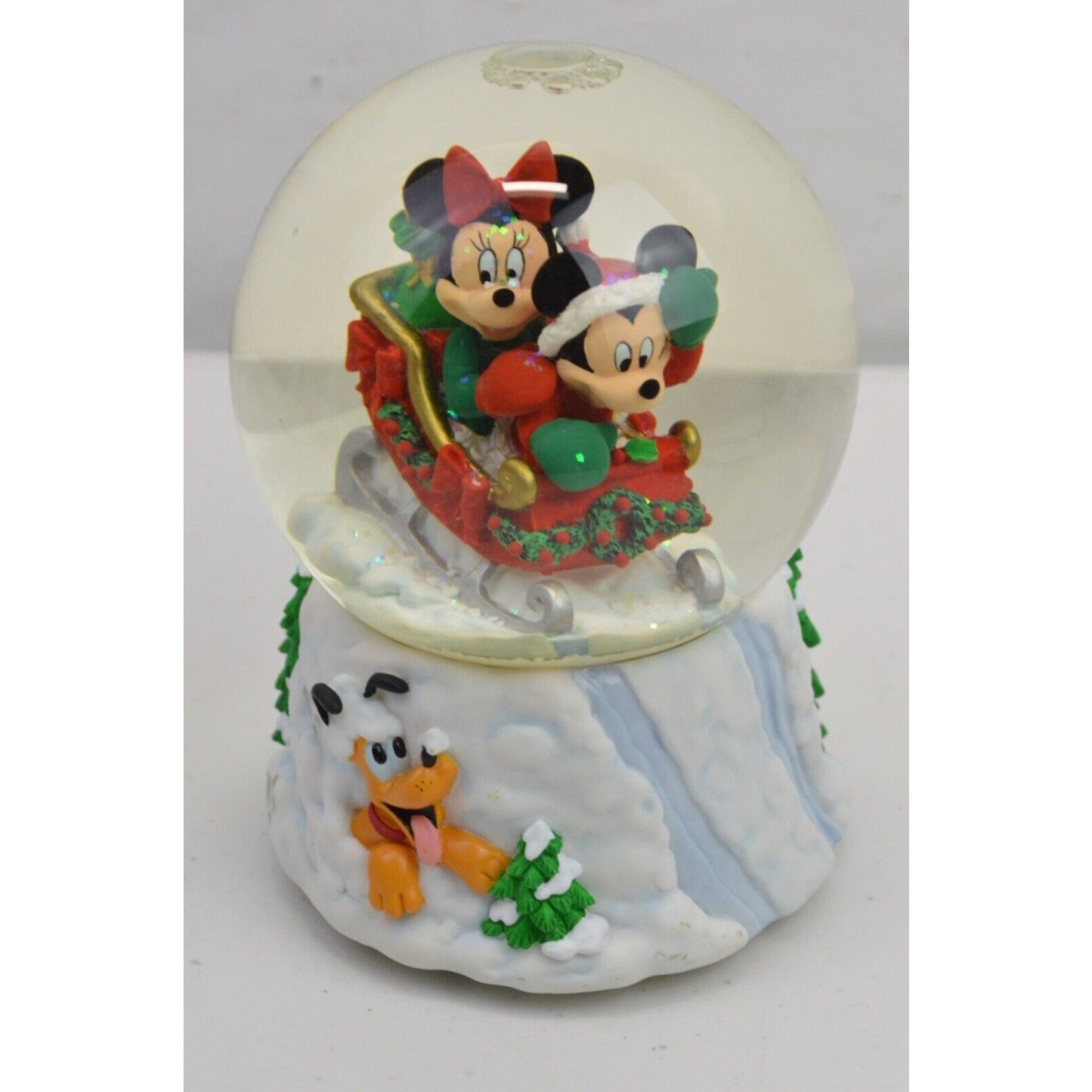 Disney Wind-up Musical Box Snow Globe Bundle Christmas Carol Mickey Minnie Mouse