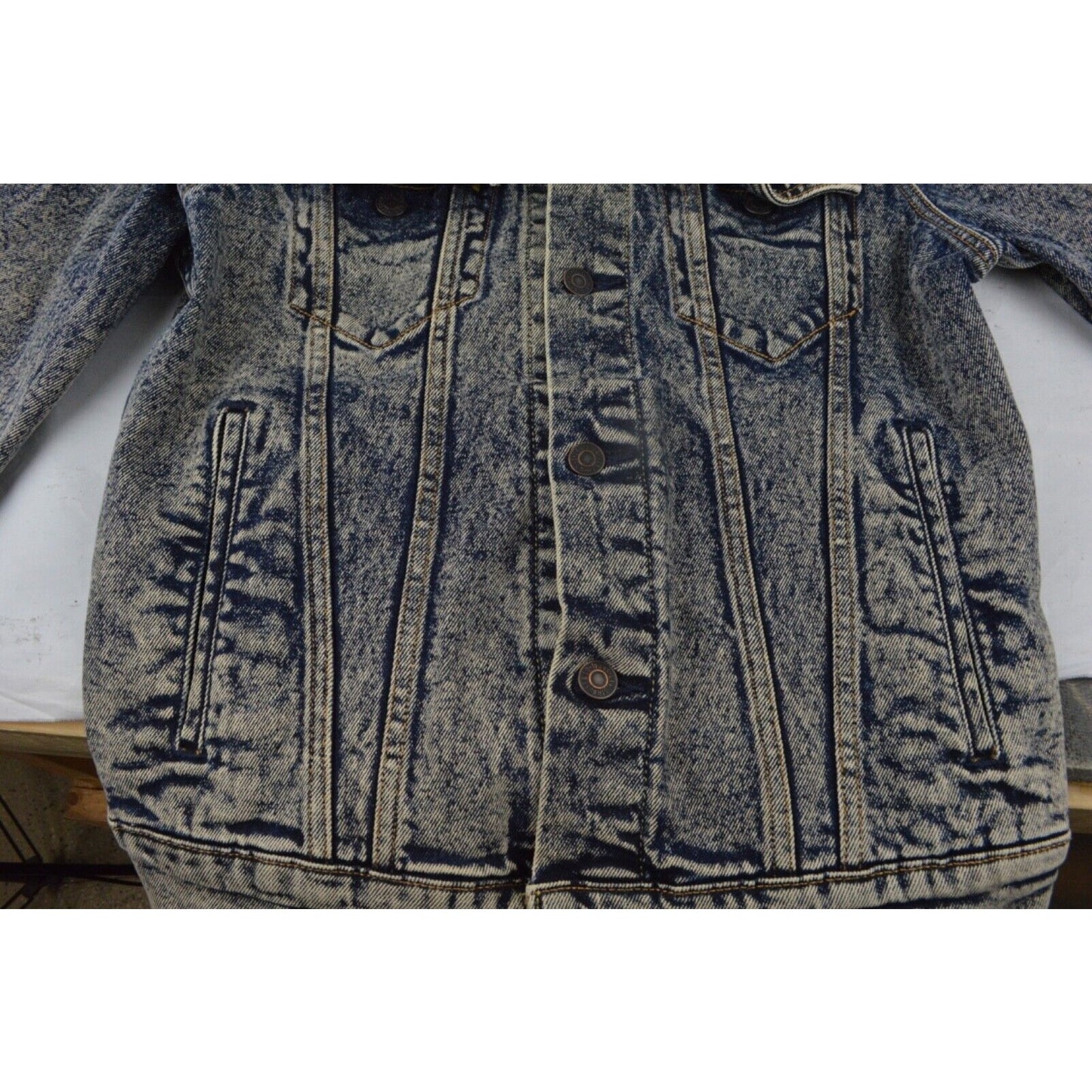 LEVIS STRAUSS TRUCKER JACKET ACID WASH MADE IN MEXICO VTG Y2K 90s MENs SZ XL