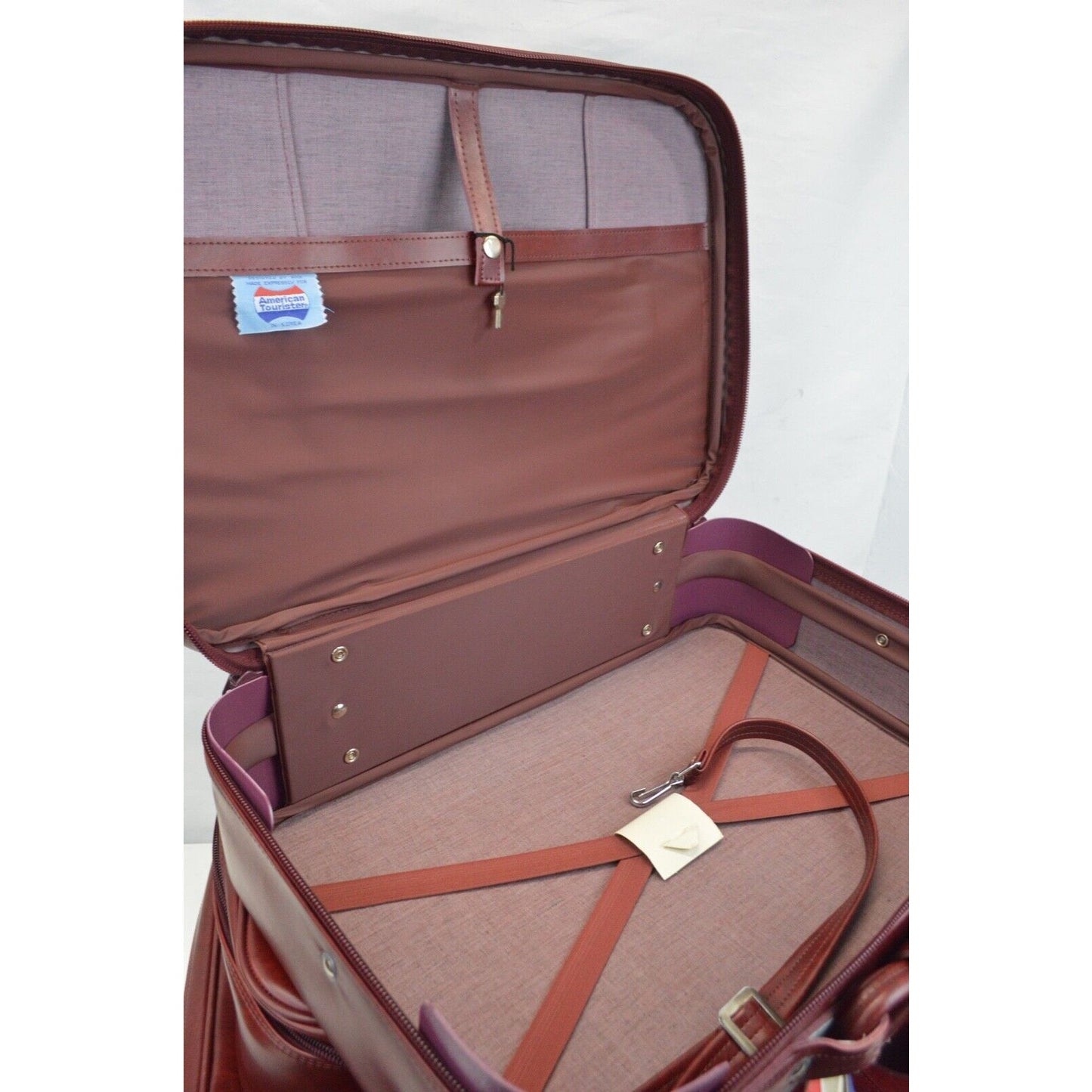 Set x3 Burgundy Vintage American Tourister Luggage Suitcase Hard Shell Red