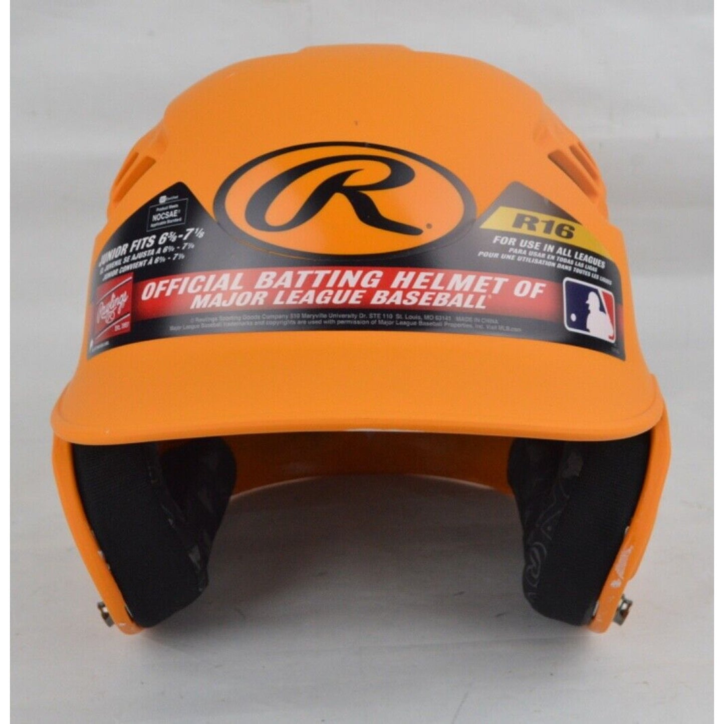 Rawlings R16 VELO Baseball Batting Helmet Orange Matte JR & SR R16J-R1