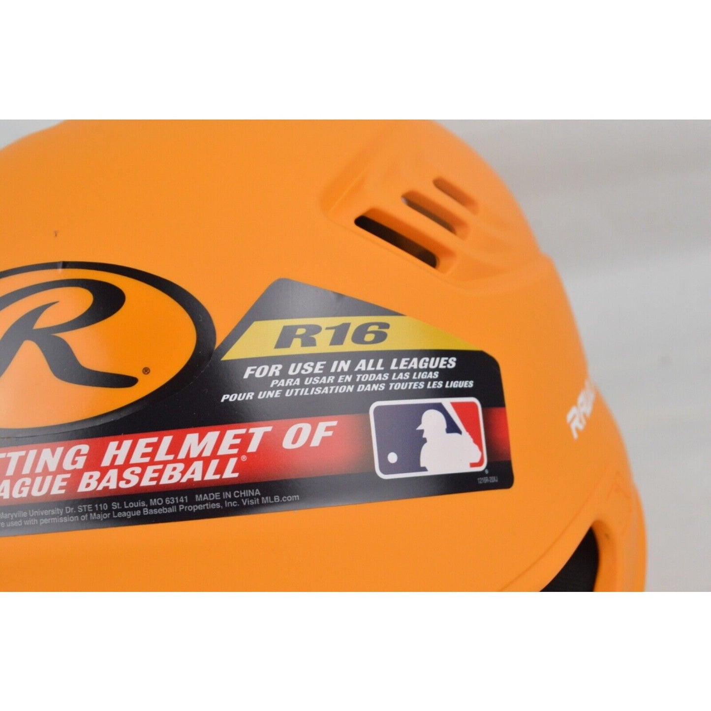 Rawlings R16 VELO Baseball Batting Helmet Orange Matte JR & SR R16J-R1