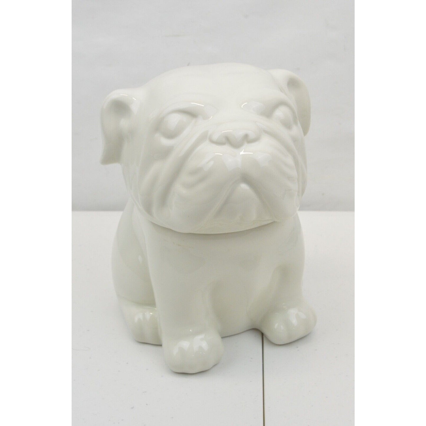 Threshold White English Bull Dog Ceramic Cookie Jar Treat Target Canister 3D