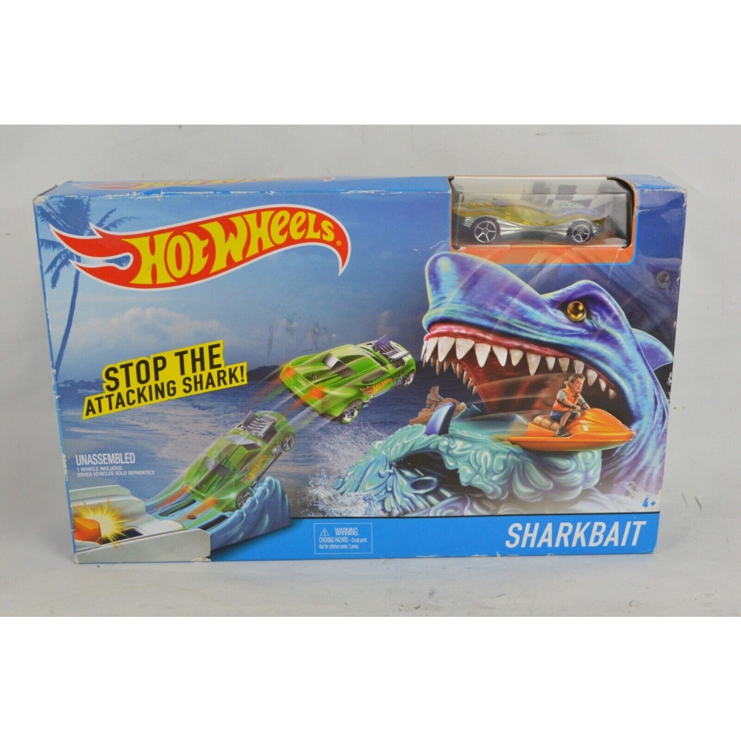 Lot Of x2 Mattel Hot Wheels Loop Star Action Play Set SHARK BAIT With Car