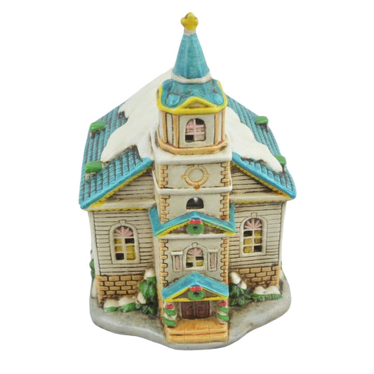 1986 Geo Z Lefton #05820 China Christmas Porcelain Church Village Hand Painted