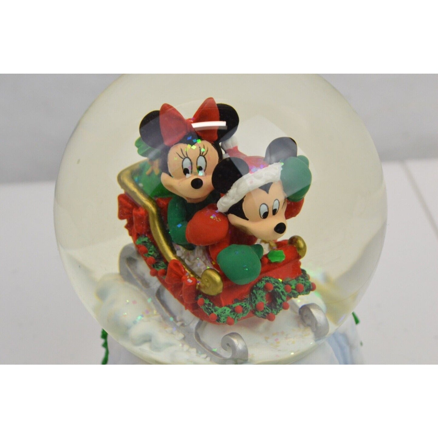 Disney Wind-up Musical Box Snow Globe Bundle Christmas Carol Mickey Minnie Mouse