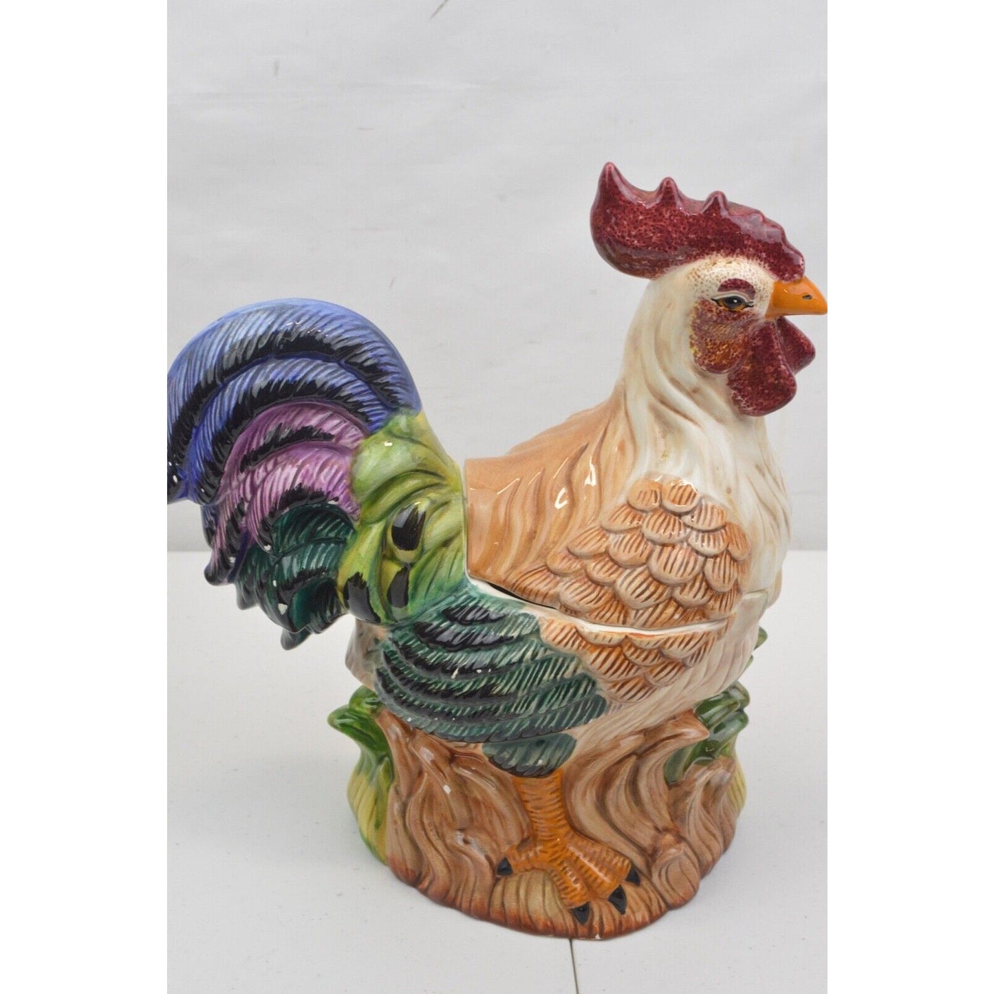 Set Of 2x Rooster 3D Ceramic Cookie Jar Canister HEARTLAND KITCHEN CREATIONS GKA