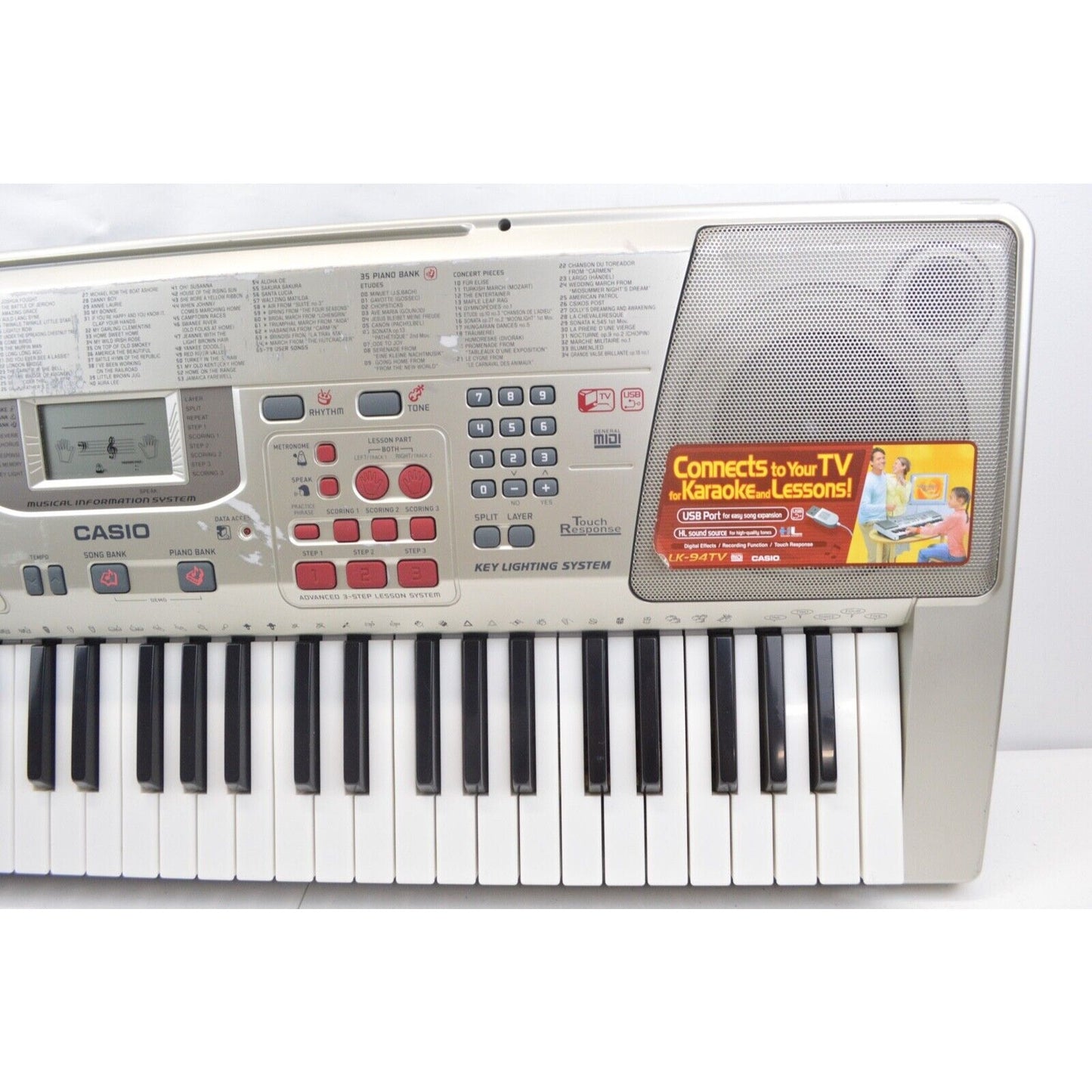 LK-94tv Casio Electric Piano Keyboard 61 Light Up Key Lesson TV Karaoke USB