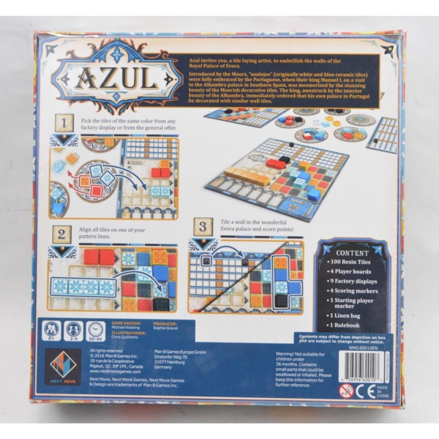 Azul Strategy Board Game by Michael Kiesling Next Move Mosaic Tile Placement