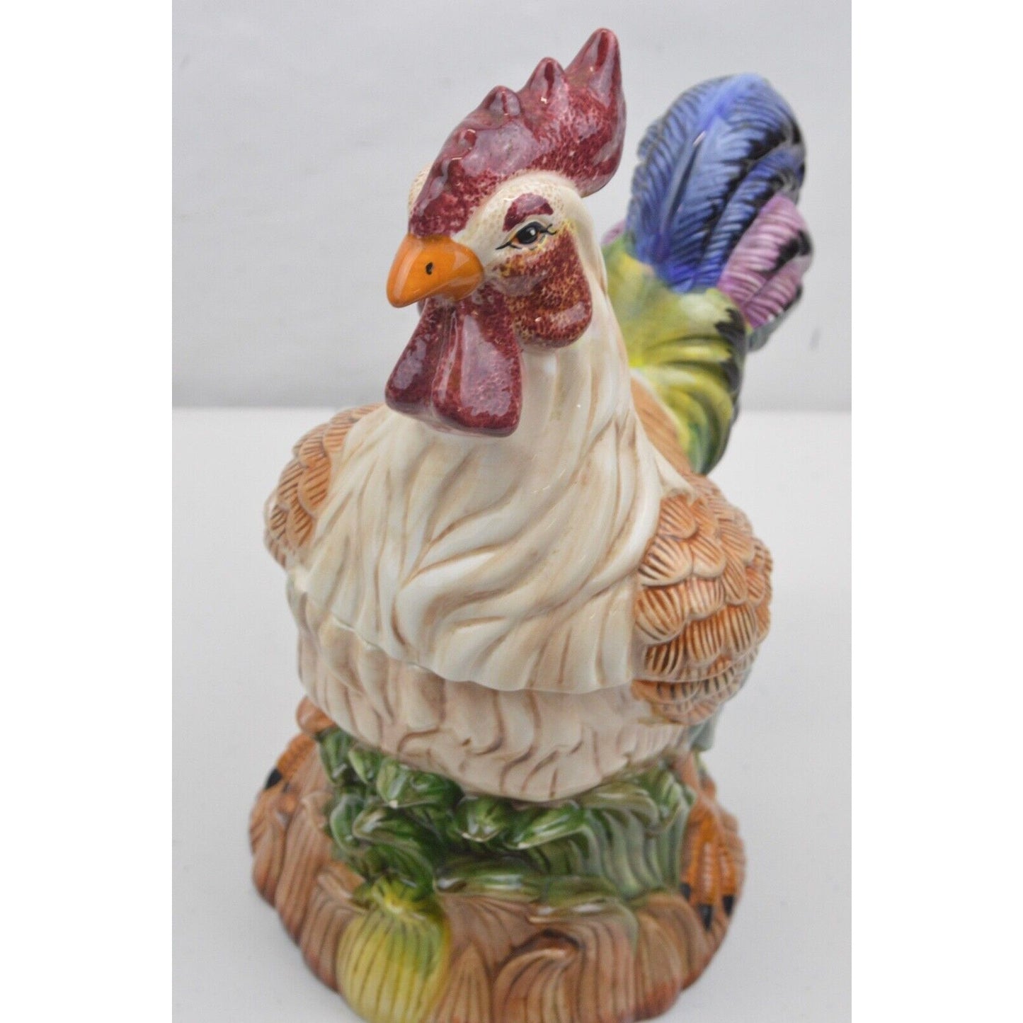 Set Of 2x Rooster 3D Ceramic Cookie Jar Canister HEARTLAND KITCHEN CREATIONS GKA