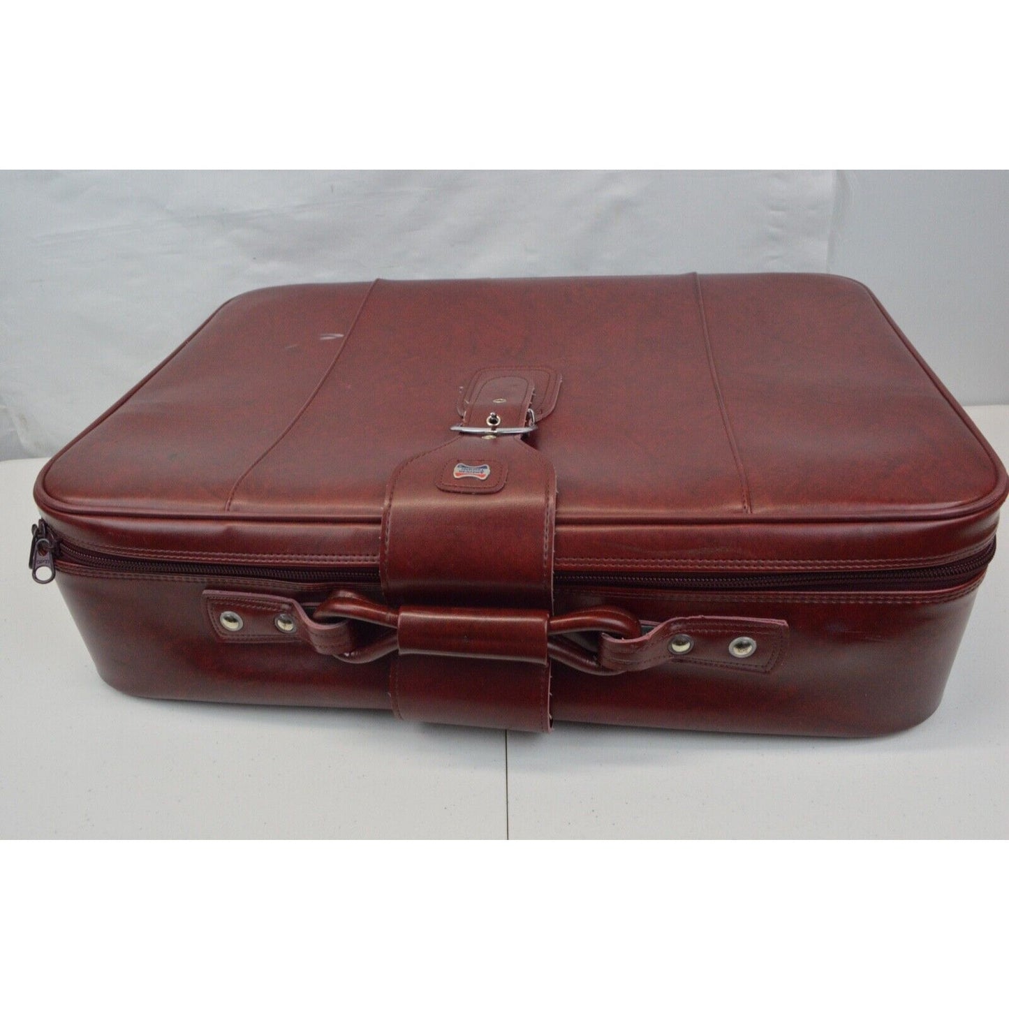 Set x3 Burgundy Vintage American Tourister Luggage Suitcase Hard Shell Red