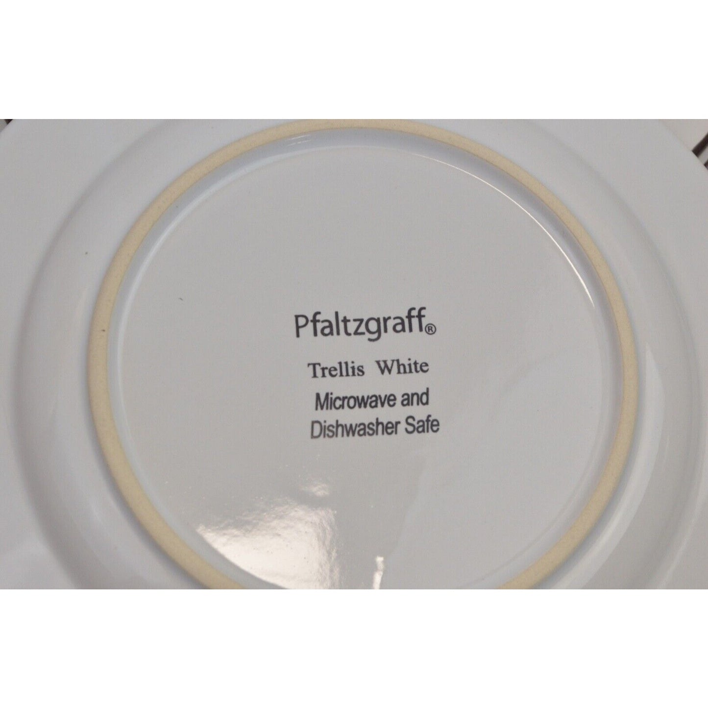 Set Of 7x Dinner Salad Plates Pfaltzgraff Everyday Trellis Distressed White Farm