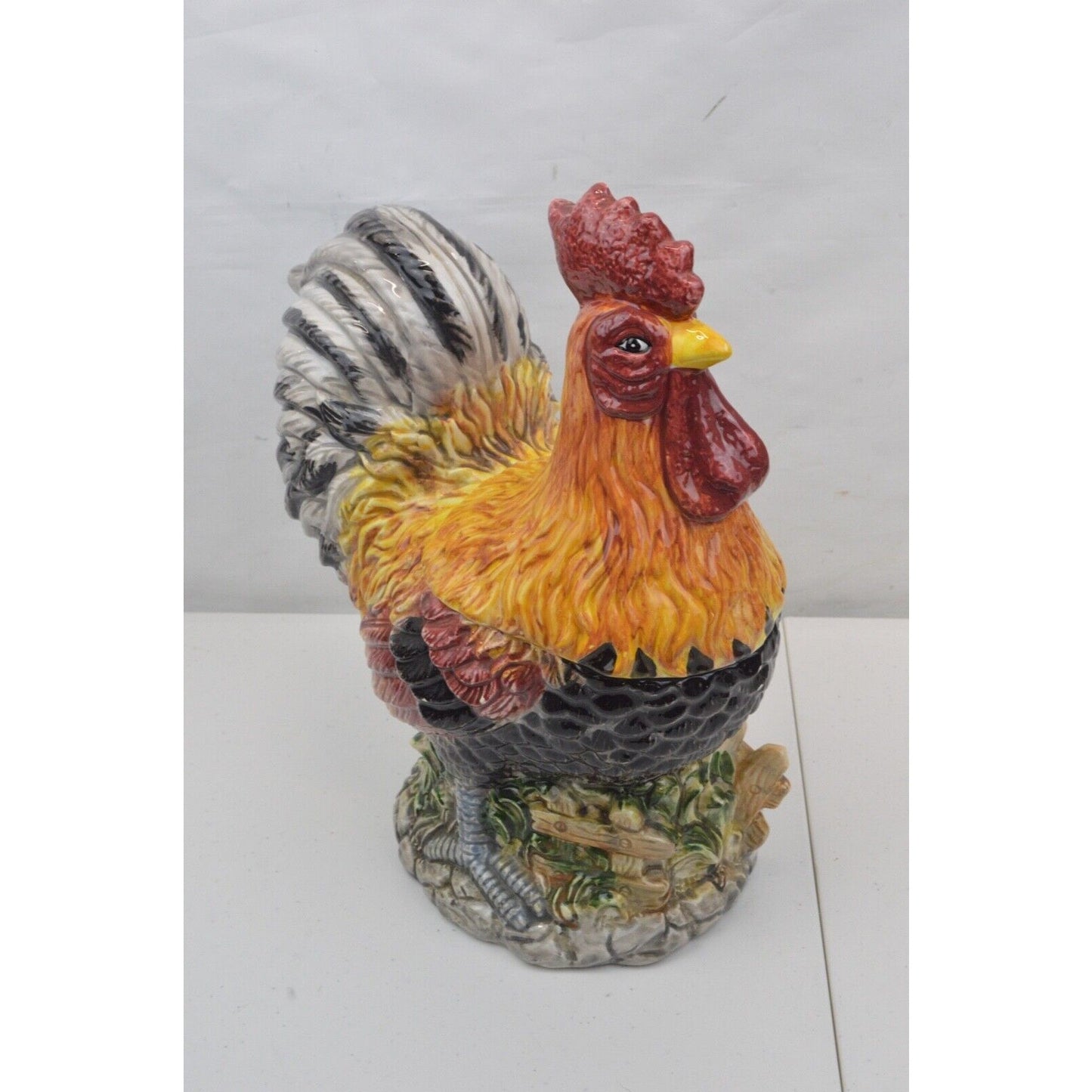 Set Of 2x Rooster 3D Ceramic Cookie Jar Canister HEARTLAND KITCHEN CREATIONS GKA