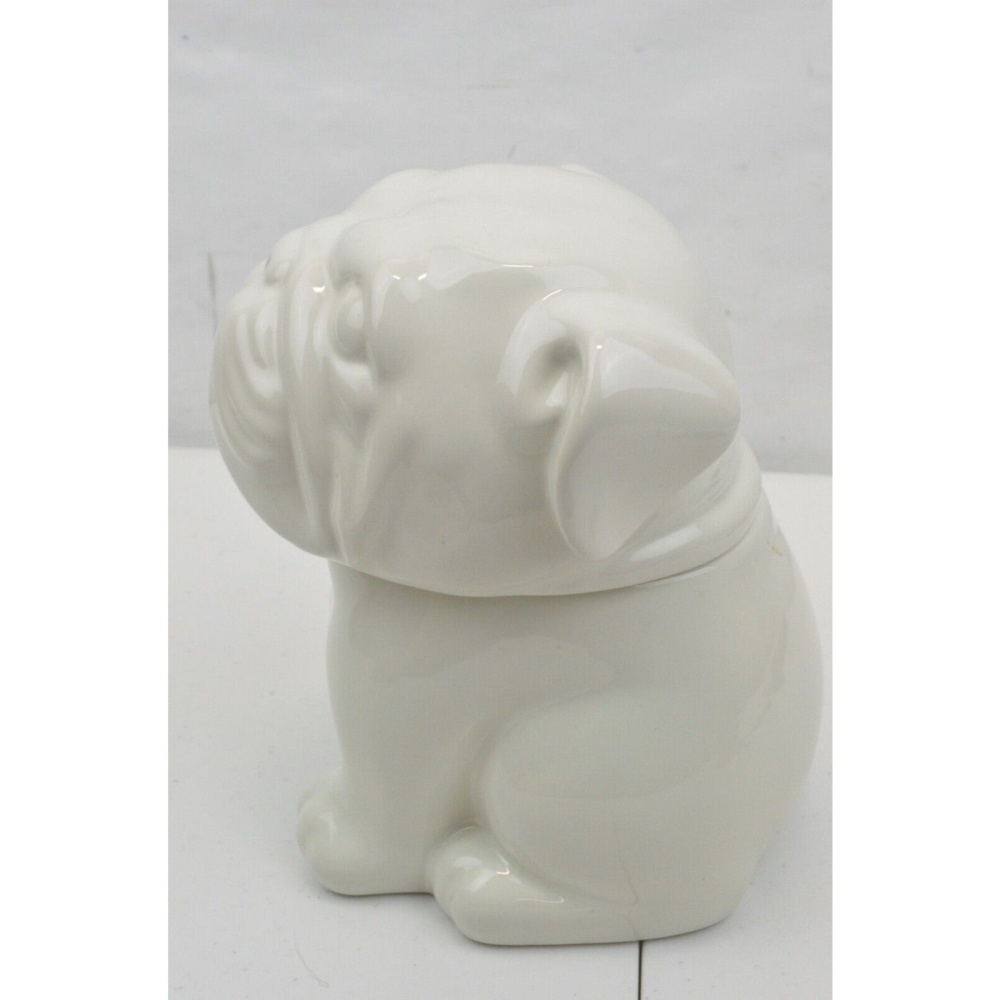 Threshold White English Bull Dog Ceramic Cookie Jar Treat Target Canister 3D