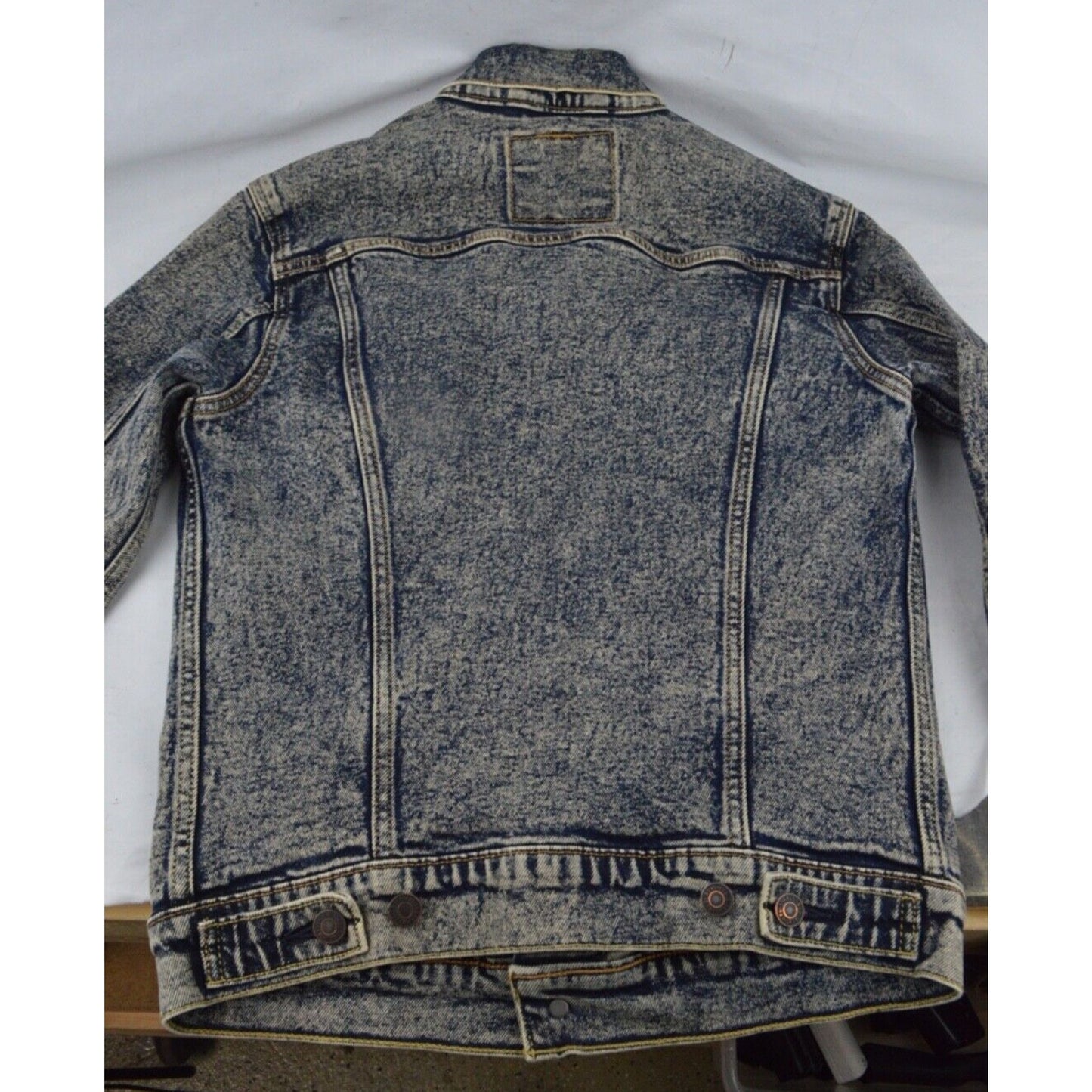 LEVIS STRAUSS TRUCKER JACKET ACID WASH MADE IN MEXICO VTG Y2K 90s MENs SZ XL