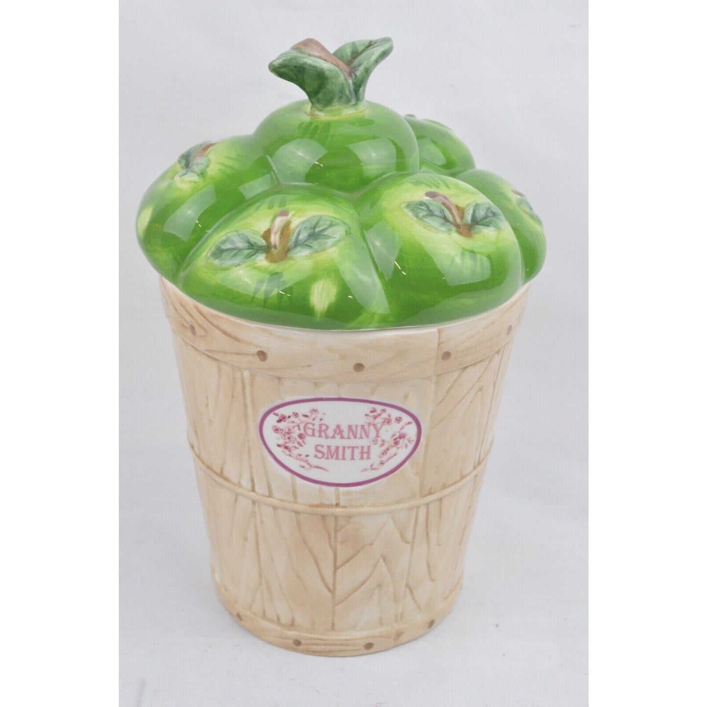 Set 2 Pfaltzgraff Canister Cookie Candy Jar Apples Golden Delicious Granny Smith