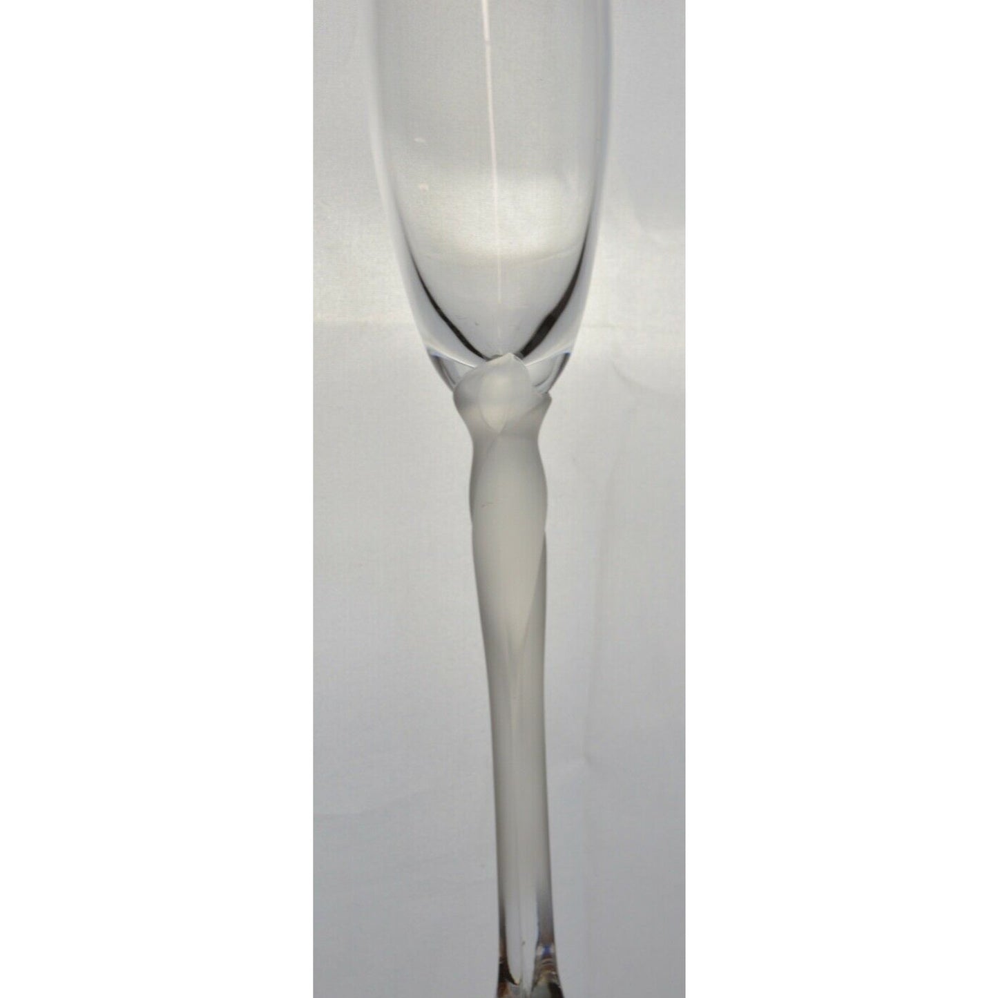 Set Of 3x Lenox Spring Mist Champagne Flutes Crystal FLOSTED STWISTED Stem Clear