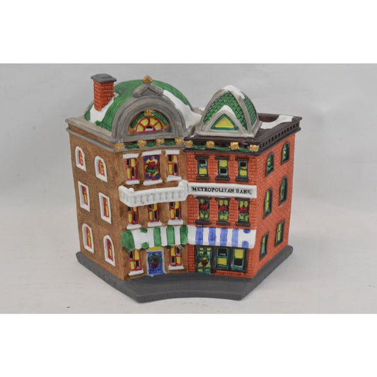 Village Building Figure Metropolitan Bank Lighted Christmas Holiday By Trim Home