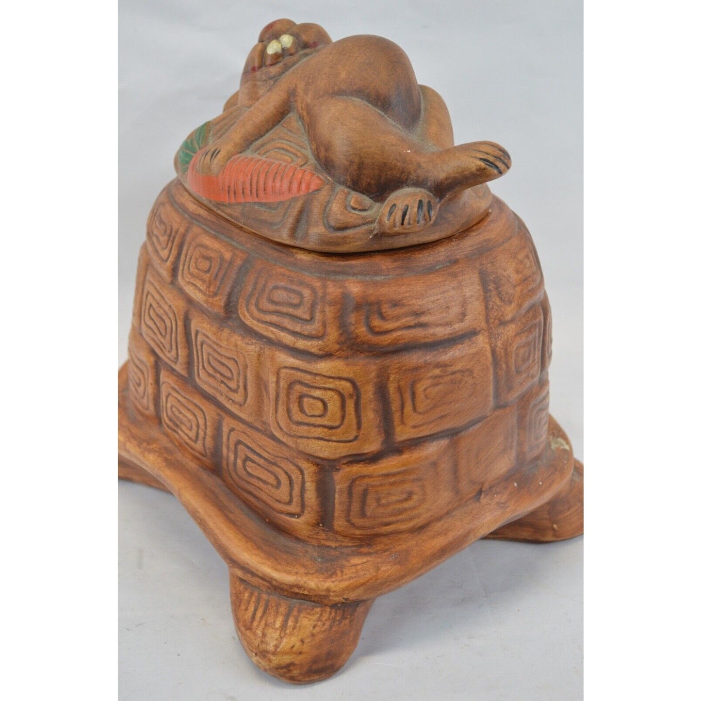 California Originals Tortoise Hare Ceramic Cookie Jar Rabbit Turtle Bunny VTG