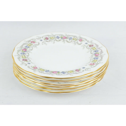 Lot 6x Duchess Albany Bone China Ceramic Side Plate England Floral Gold Trim 352