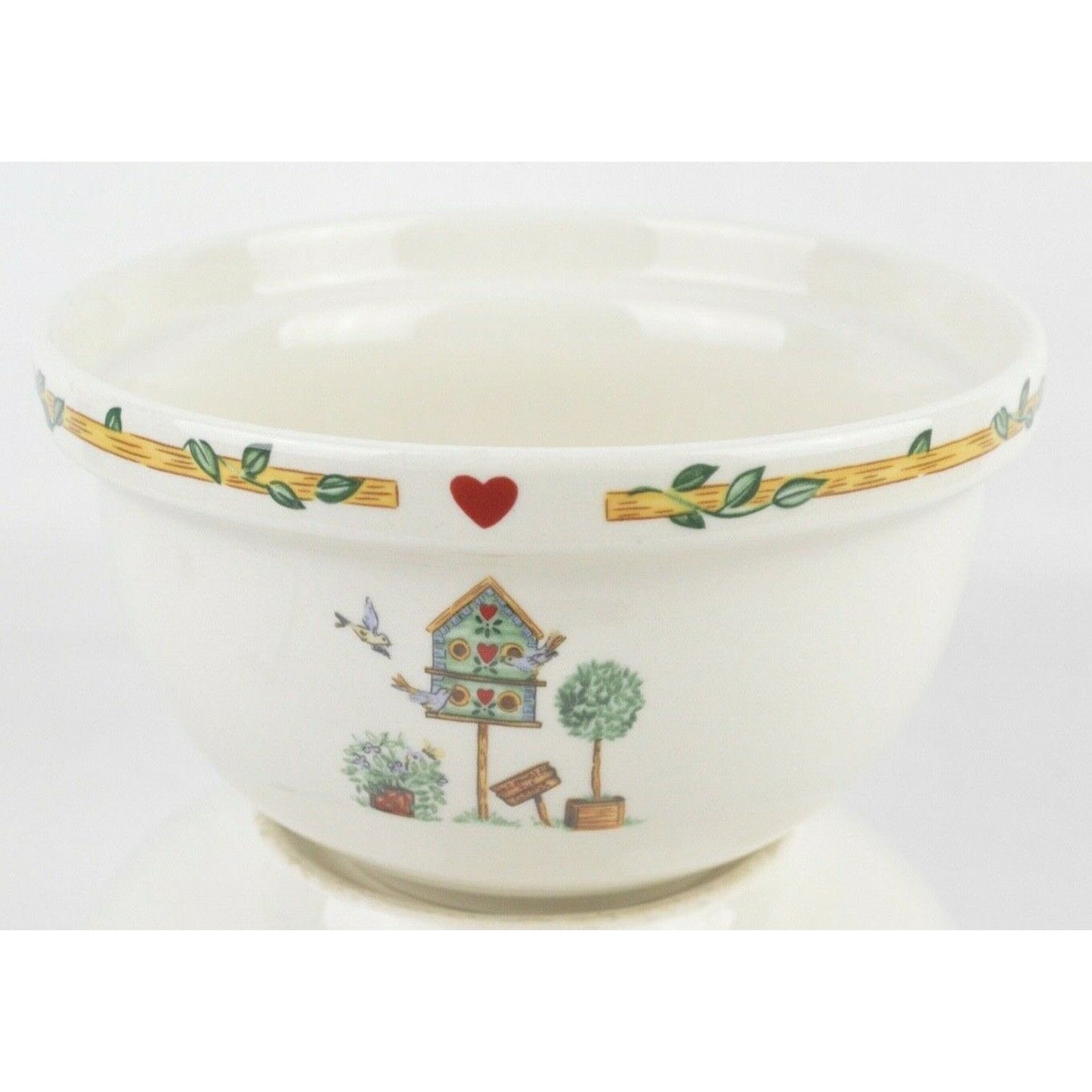 Set x3 Vintage Thomson Pottery Birdhouse Ceramic Soup Cereal Bowl Plate White