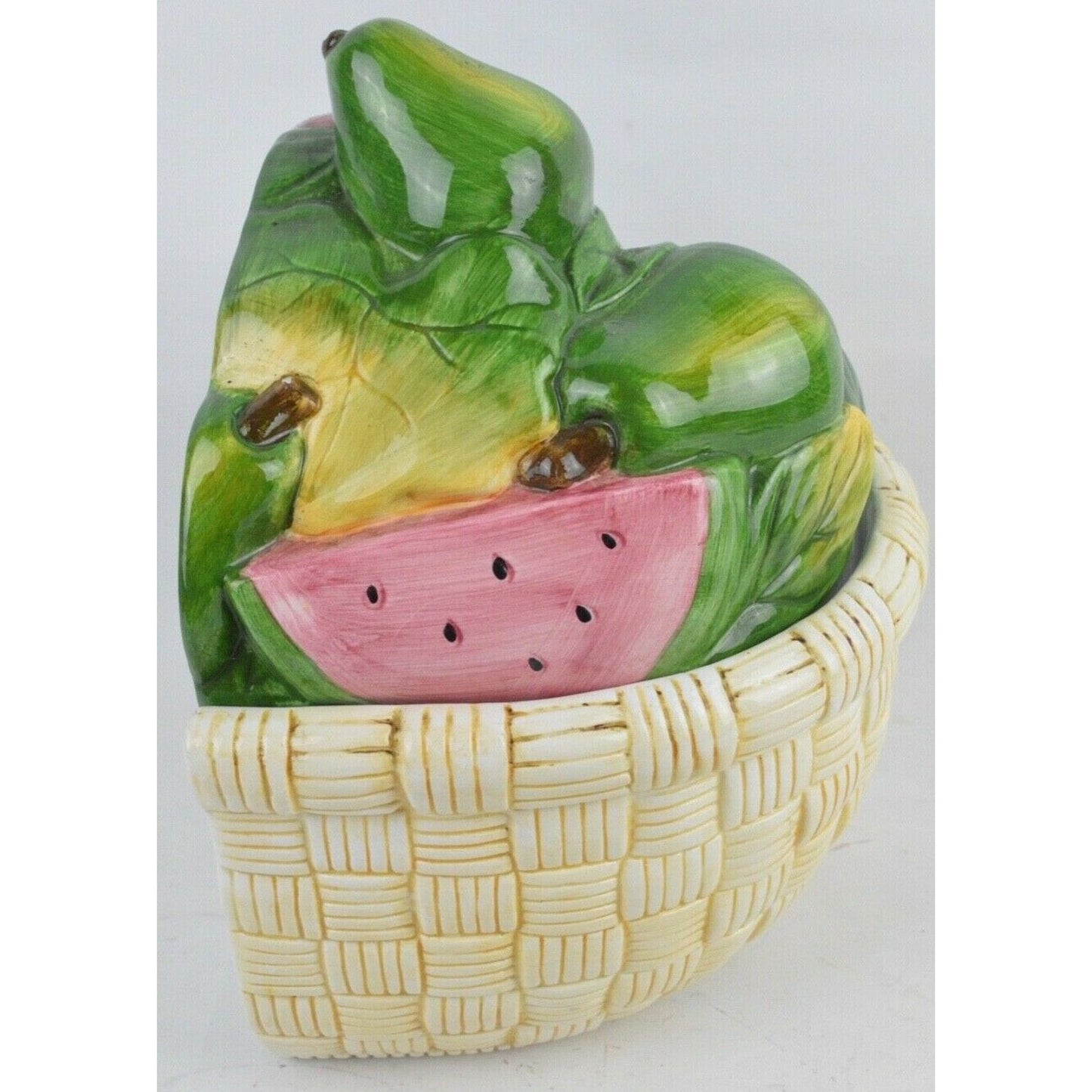 Fruit Basket Ceramic Cookie Jar Canister Certified International Susan Winget