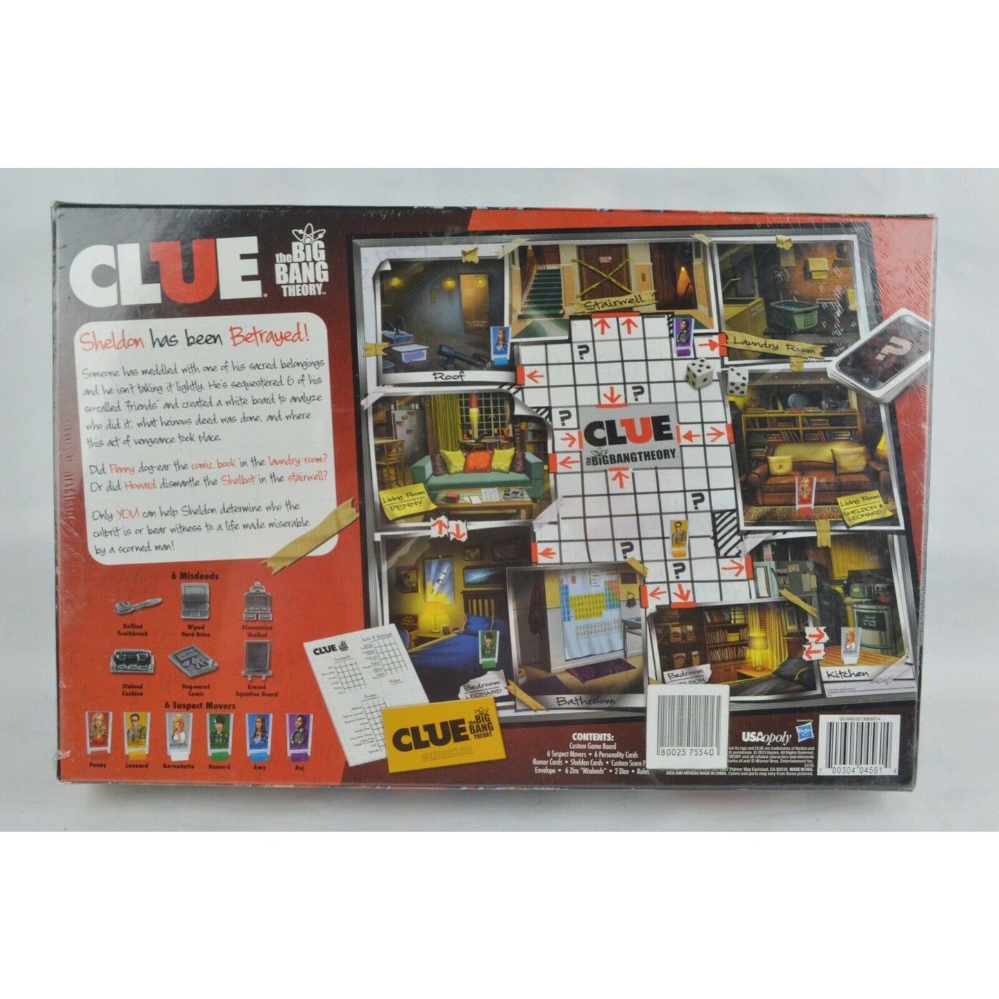 The Big Bang Theory Mystery Board Game CLUE Classic Edition USAopoly 2013 Age-8+