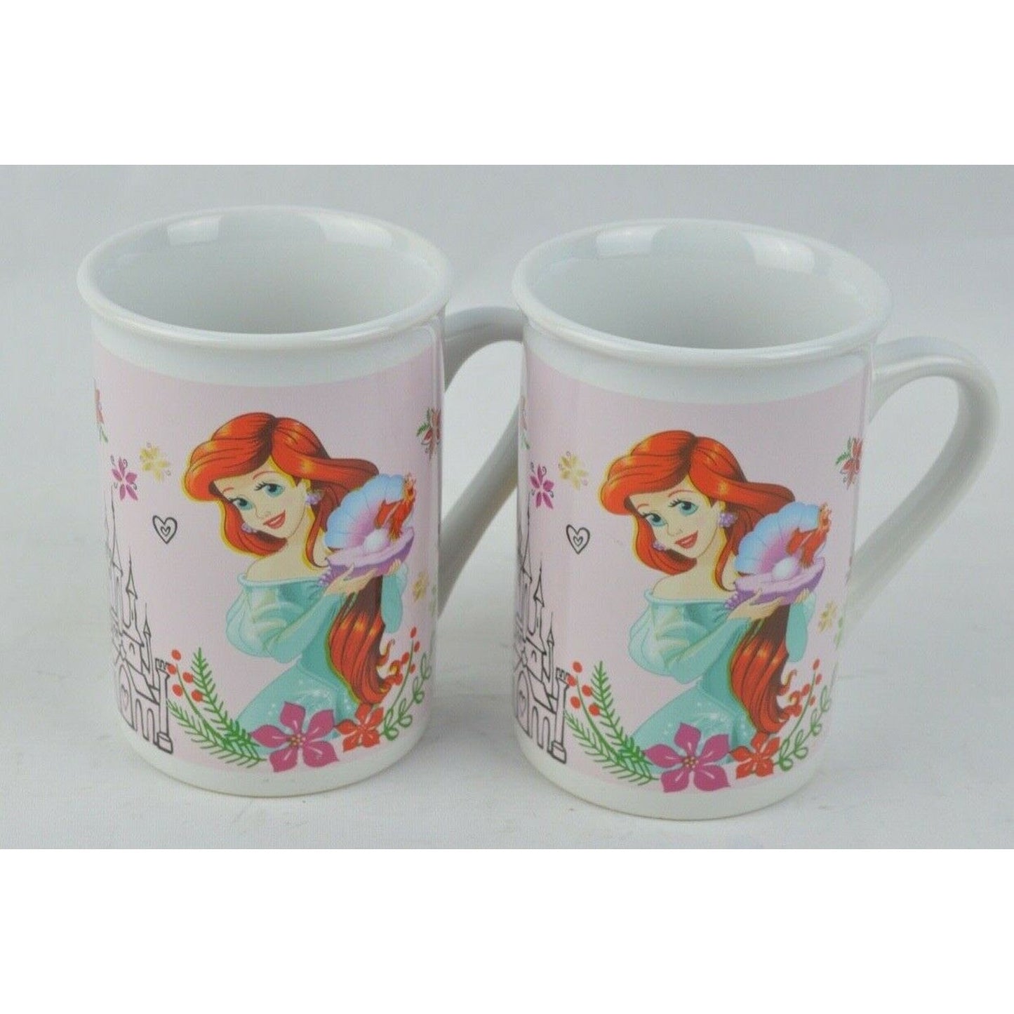 Lot x2 Ceramic Coffee Mug Cup Disney Princess Belle Ariel 2017 Frankford Candy