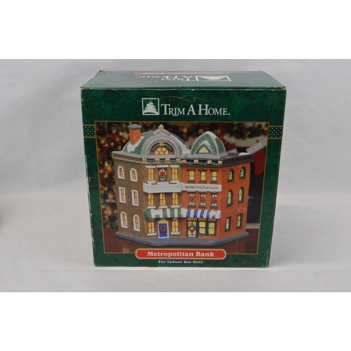 Village Building Figure Metropolitan Bank Lighted Christmas Holiday By Trim Home