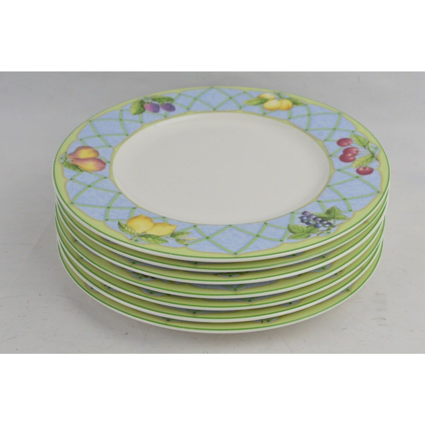 Set 7x Salad Ceramic Plates MIKASA Casual Classics Y4001 Fruit Rapture Thailand