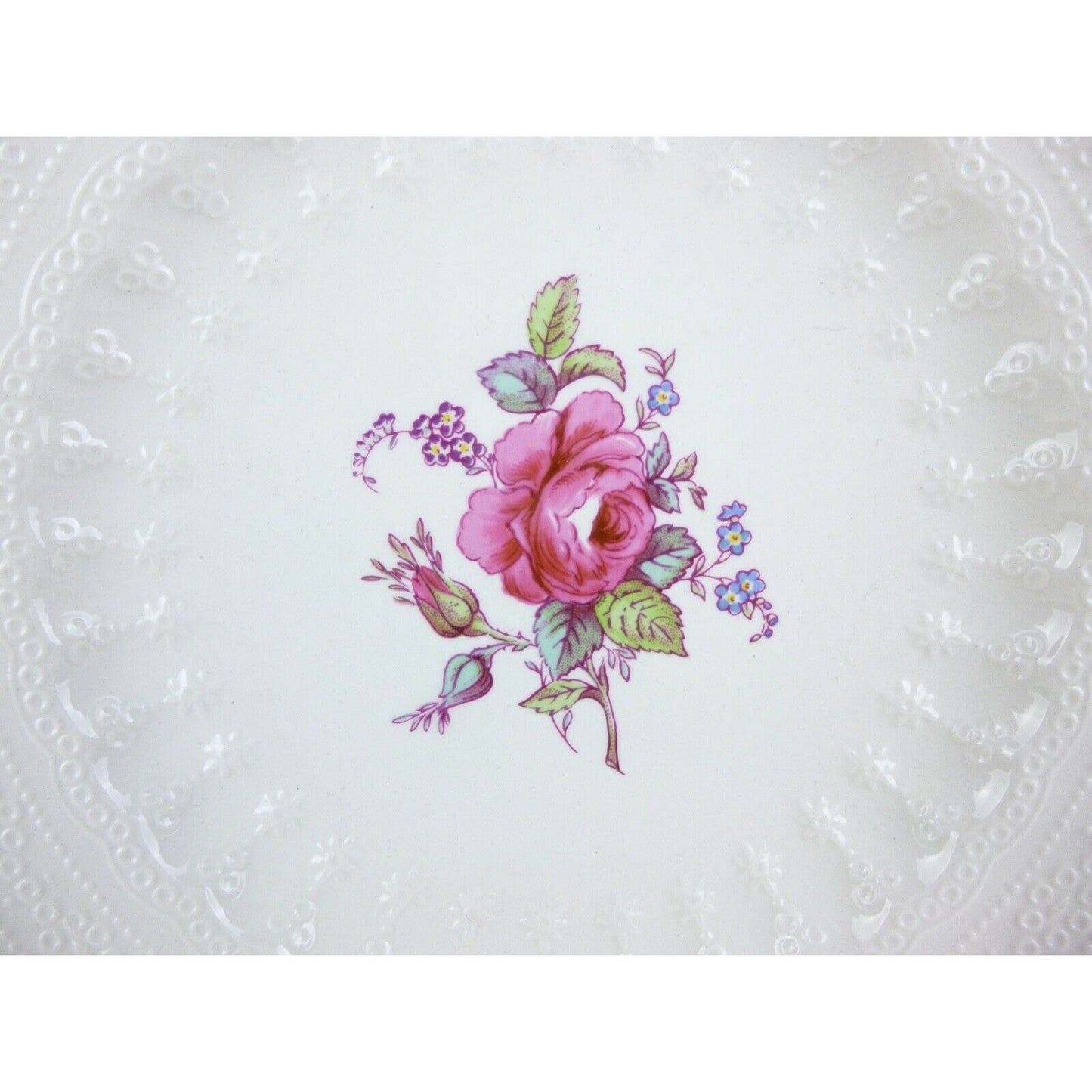 Set Of 4X Salad Plates Spode Bridal Rose Billingsley England 1892 2/8867 White