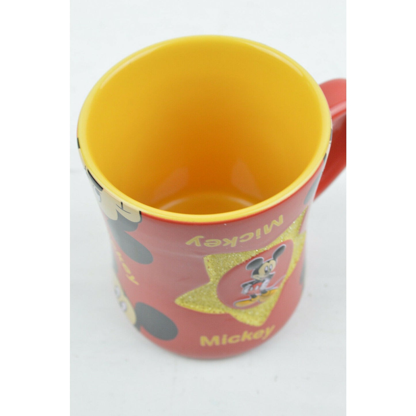 Ceramic Coffee Tea Cup Mug Walt Disney World MICKEY MOUSE Red Yellow Star