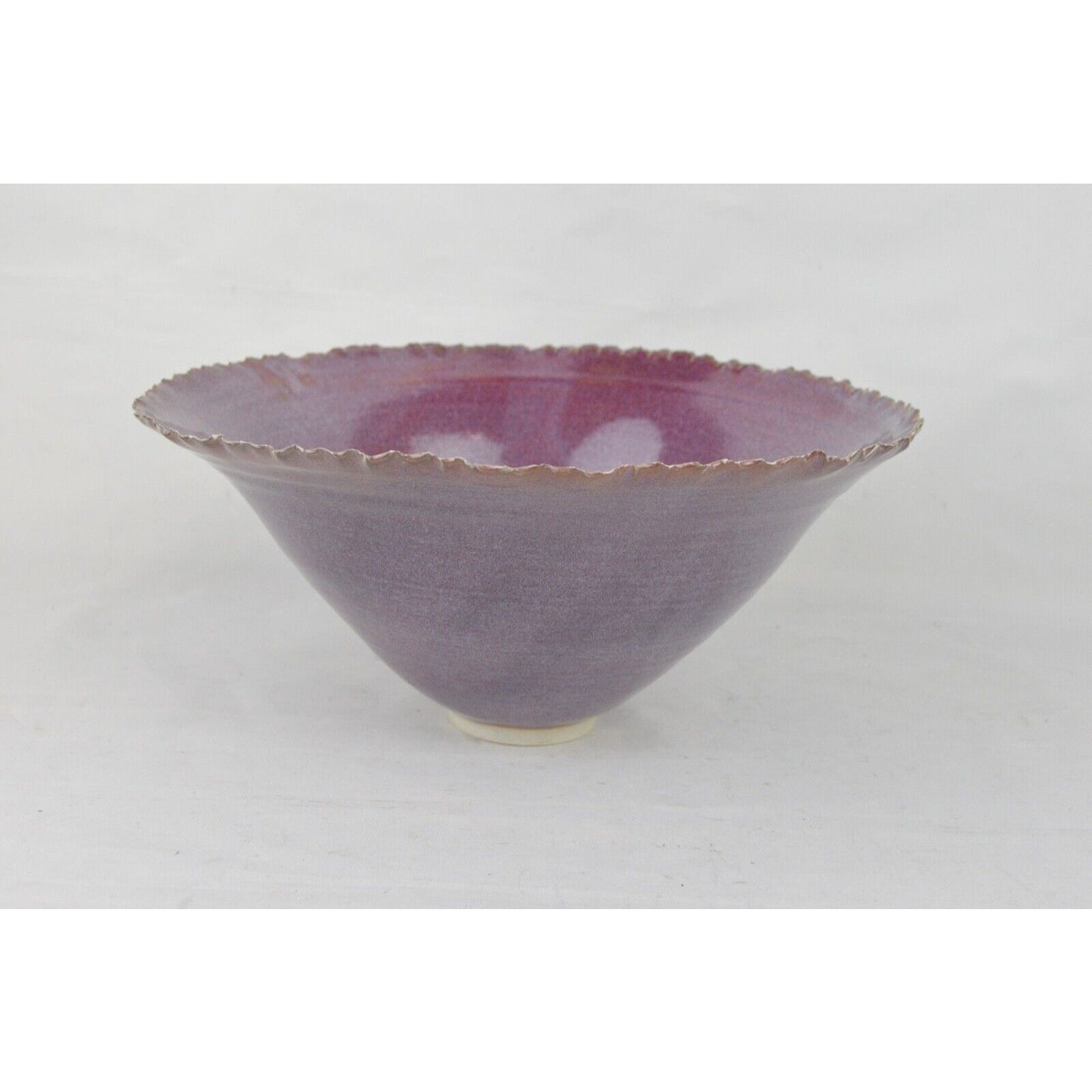 Art Pottery Plate Ruth Weiner Purple Scallop Edge Bowl