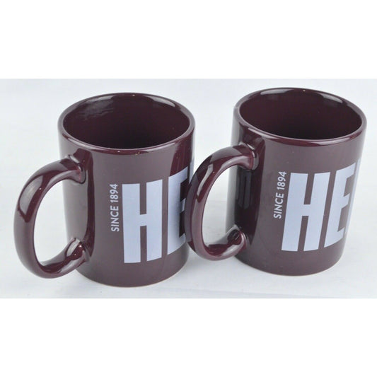 Set Of x2 Ceramic Coffee Tea Mug Cup Hershey's Chocolate By Galerie Brown