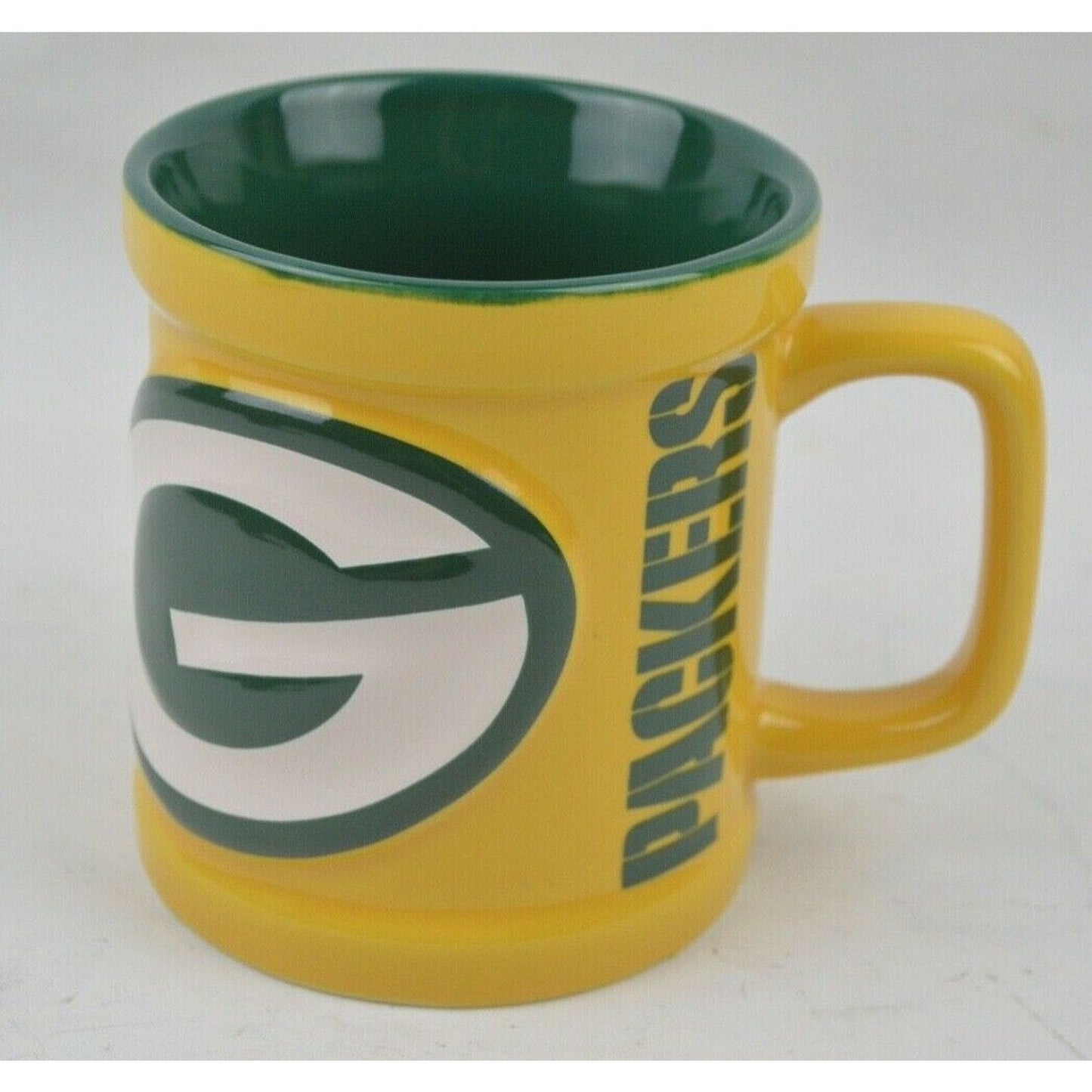 Ceramic Coffee Mug Cup Green Bay Packers 10oz 3D Yellow Green Official NFL