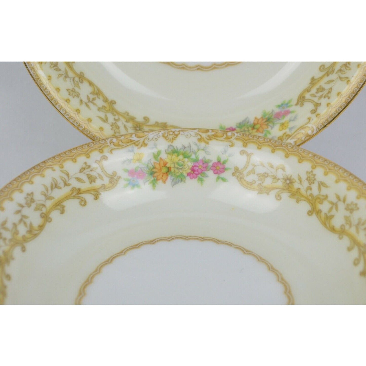 Lot x8 Ceramic Bowl Plate Noritake China Elvira 5-1/8" Japan Floral Gold Rim