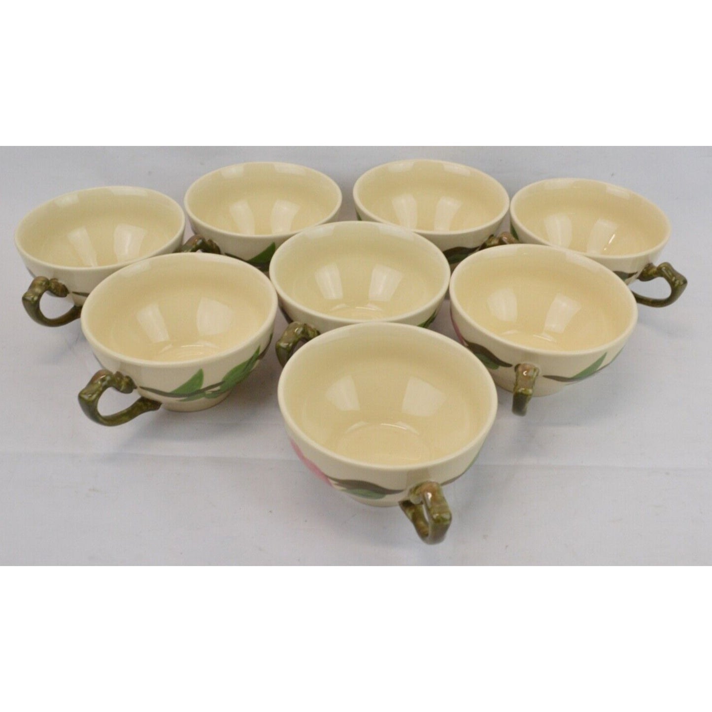 Set Of 8x Coffee Tea Cup Mug Franciscan Desert Rose Tapered Ceramic Floral