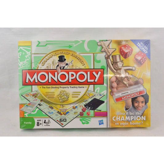 Monopoly Championship Special Edition Family Board Game With Trophy 2009 Hasbro