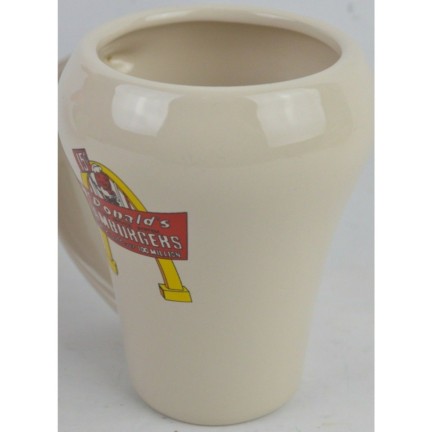 McDonalds Ceramic Coffee Mug Speedee Service System 15c Hamburgers 2009 Beige