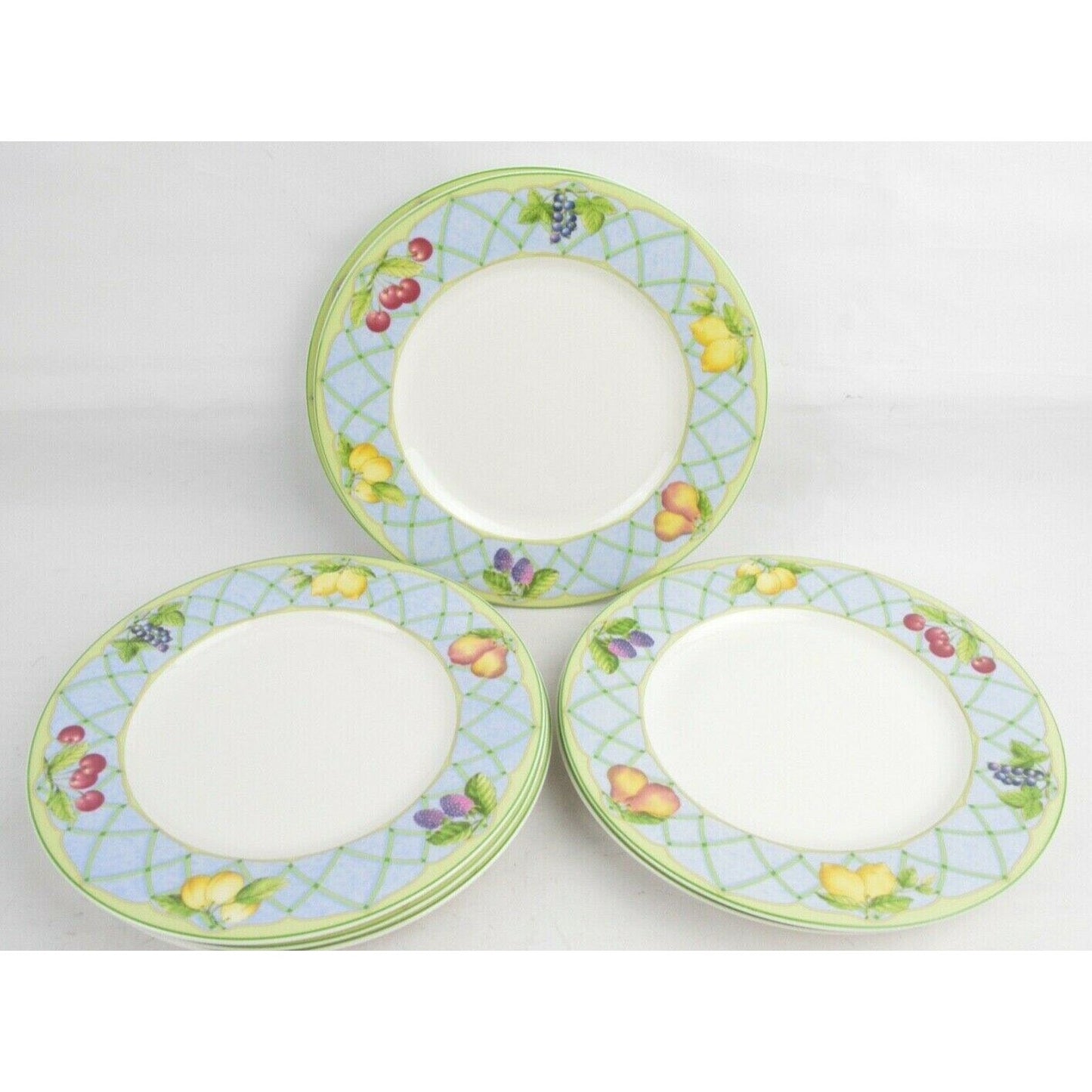 Set 7x Salad Ceramic Plates MIKASA Casual Classics Y4001 Fruit Rapture Thailand