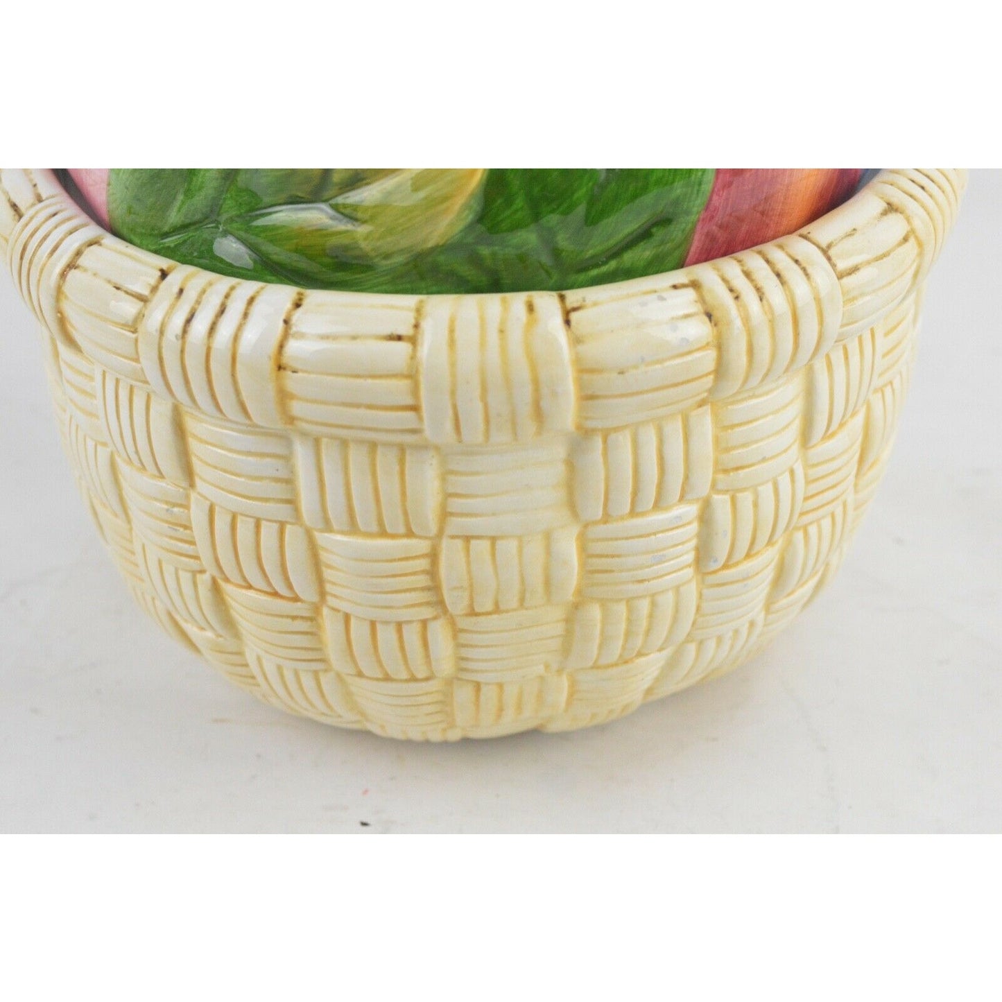 Fruit Basket Ceramic Cookie Jar Canister Certified International Susan Winget