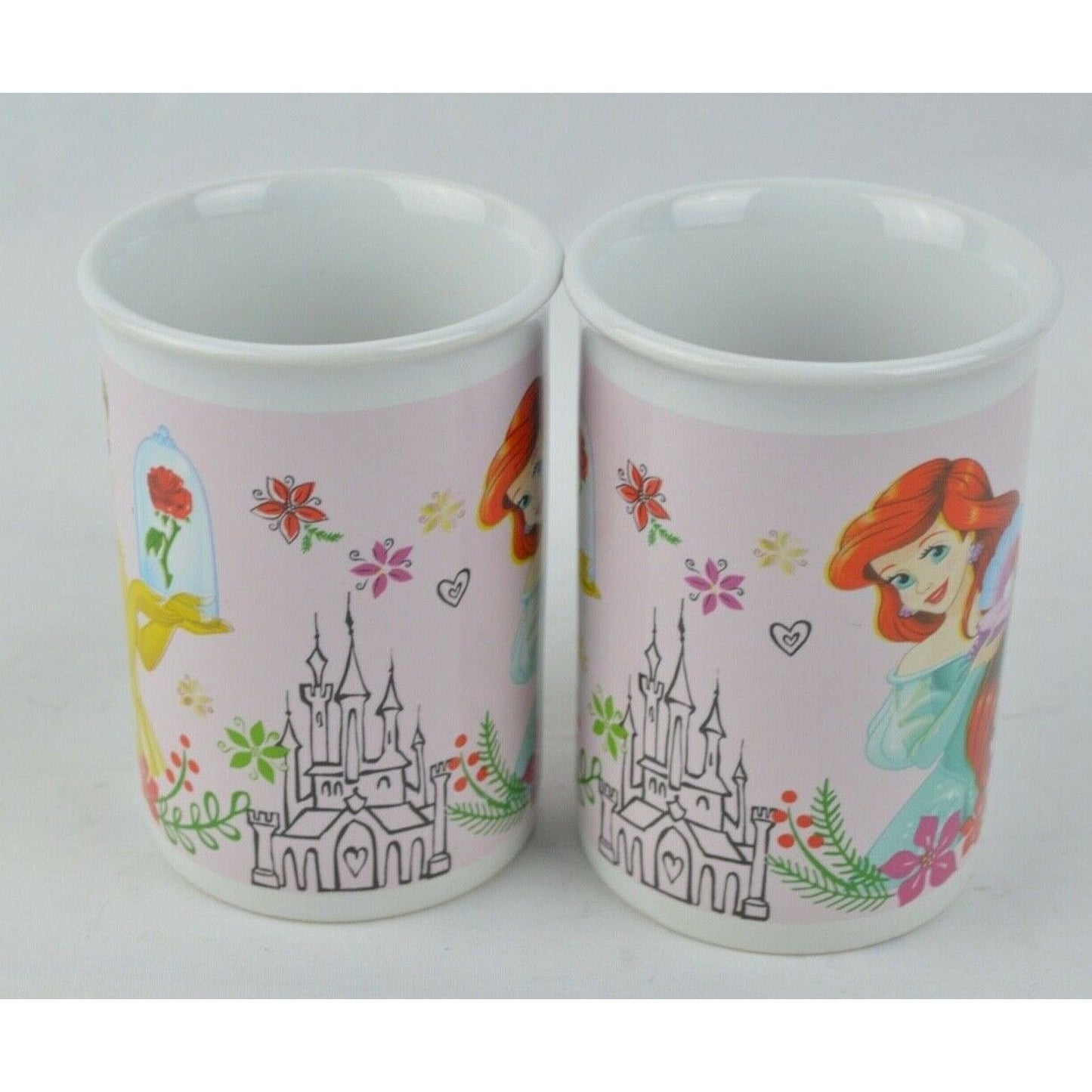 Lot x2 Ceramic Coffee Mug Cup Disney Princess Belle Ariel 2017 Frankford Candy