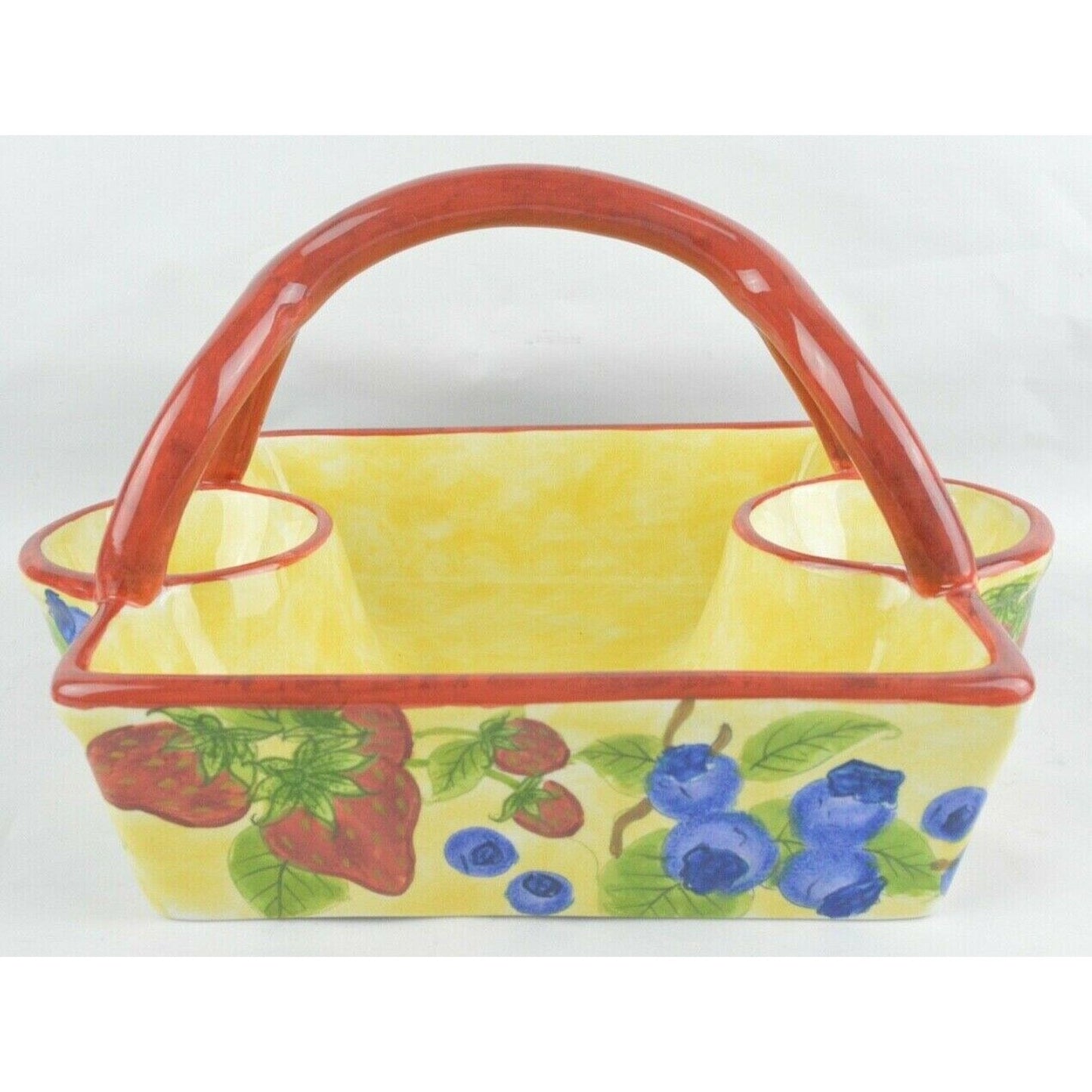 Ceramic Sugar Creamer Serving Tray Basket WildBerries Hand Painted M8309 Centrum