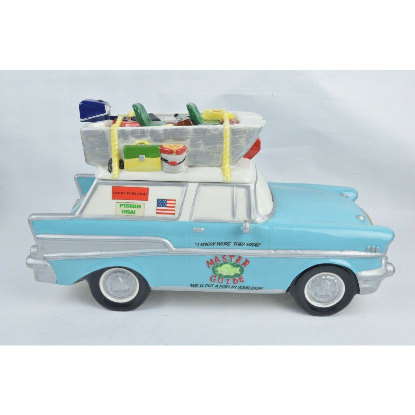 Paris Beebee Sweetz Treatz Fishing Station Wagon Ceramic Cookie Jar Master Guide